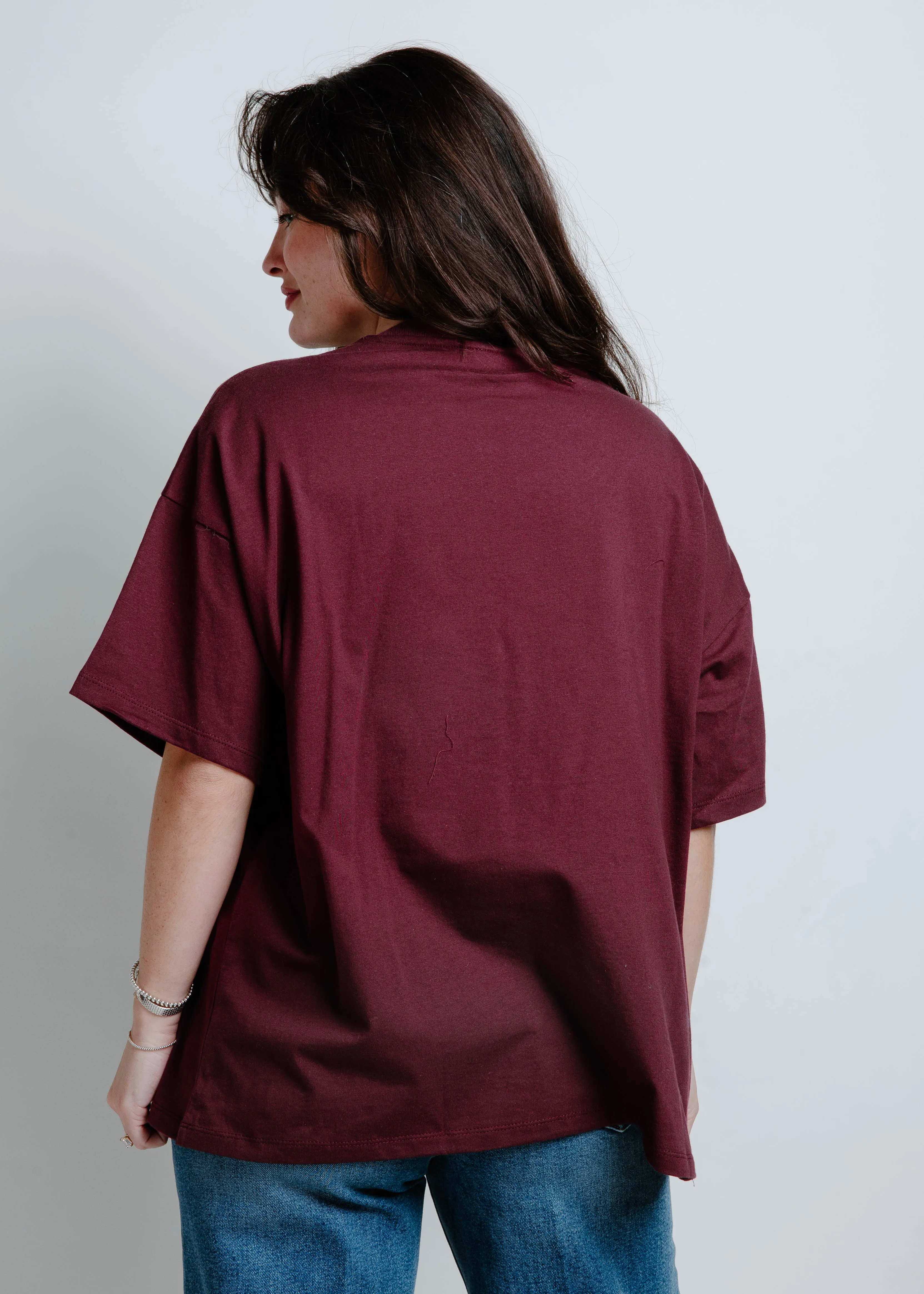 Simple Town Oversized Tee - Dark Cherry sold by Vinnie Louise product image thumbnail 4