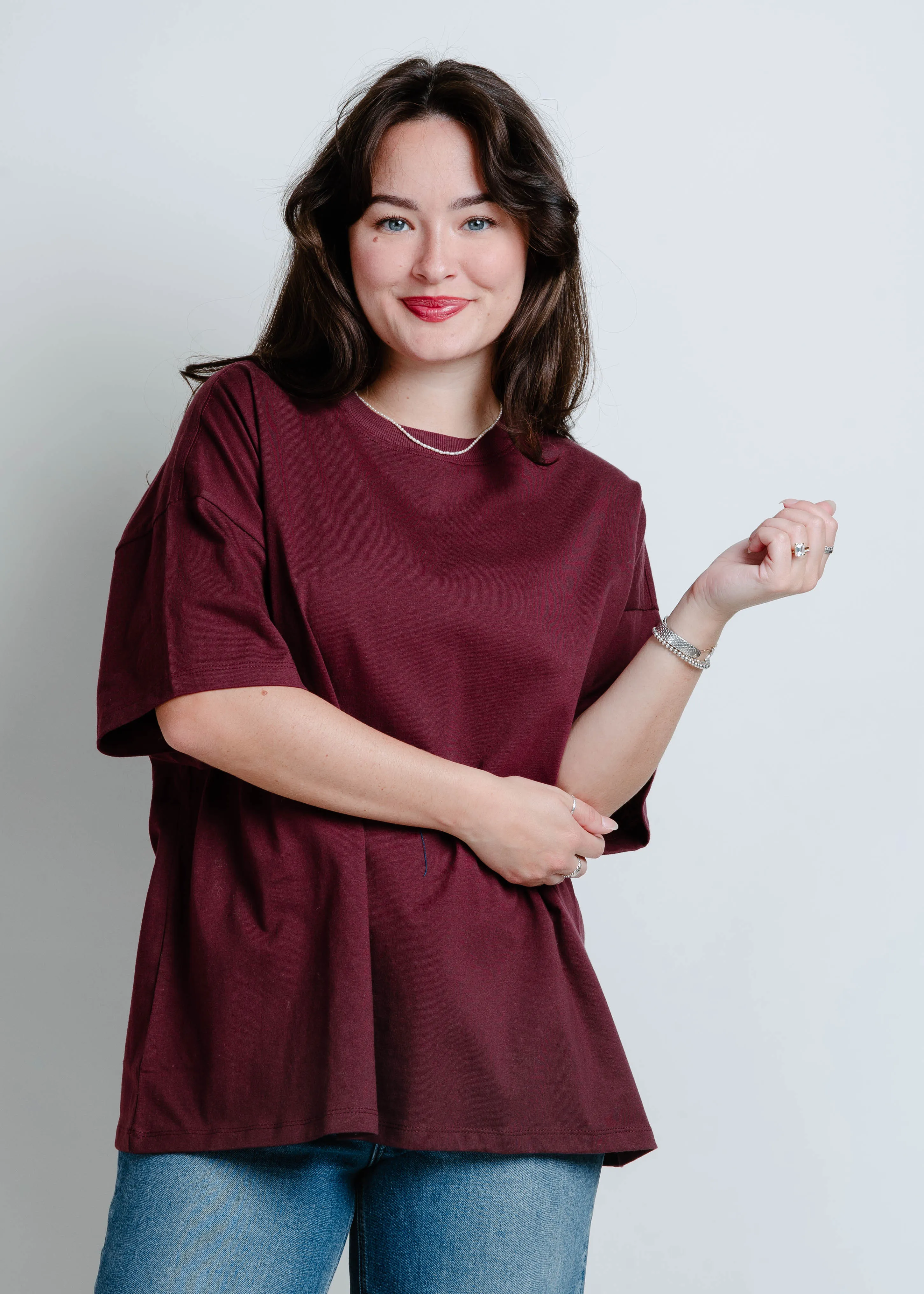 Simple Town Oversized Tee - Dark Cherry sold by Vinnie Louise product image thumbnail 2