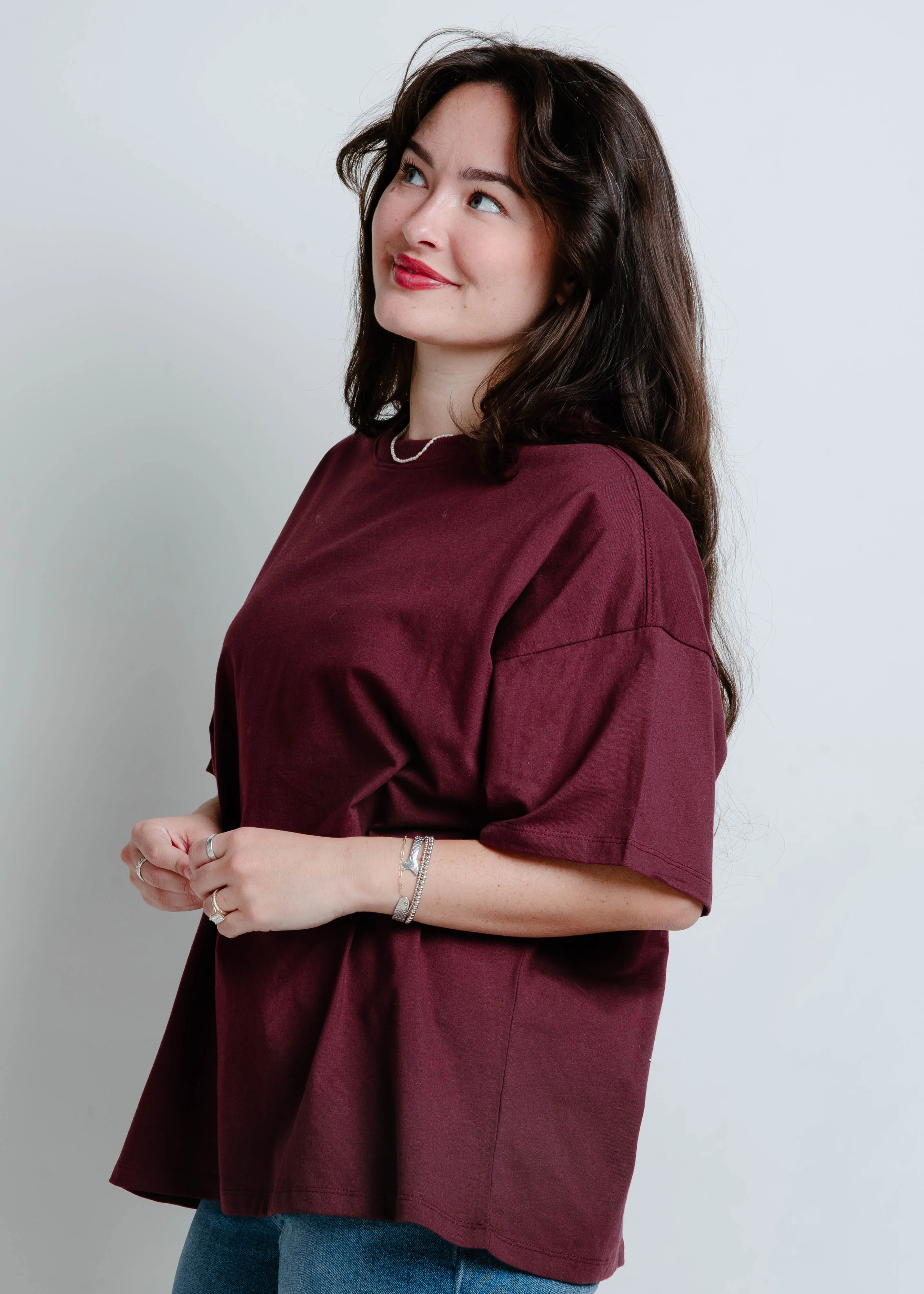Simple Town Oversized Tee - Dark Cherry sold by Vinnie Louise product image thumbnail 3