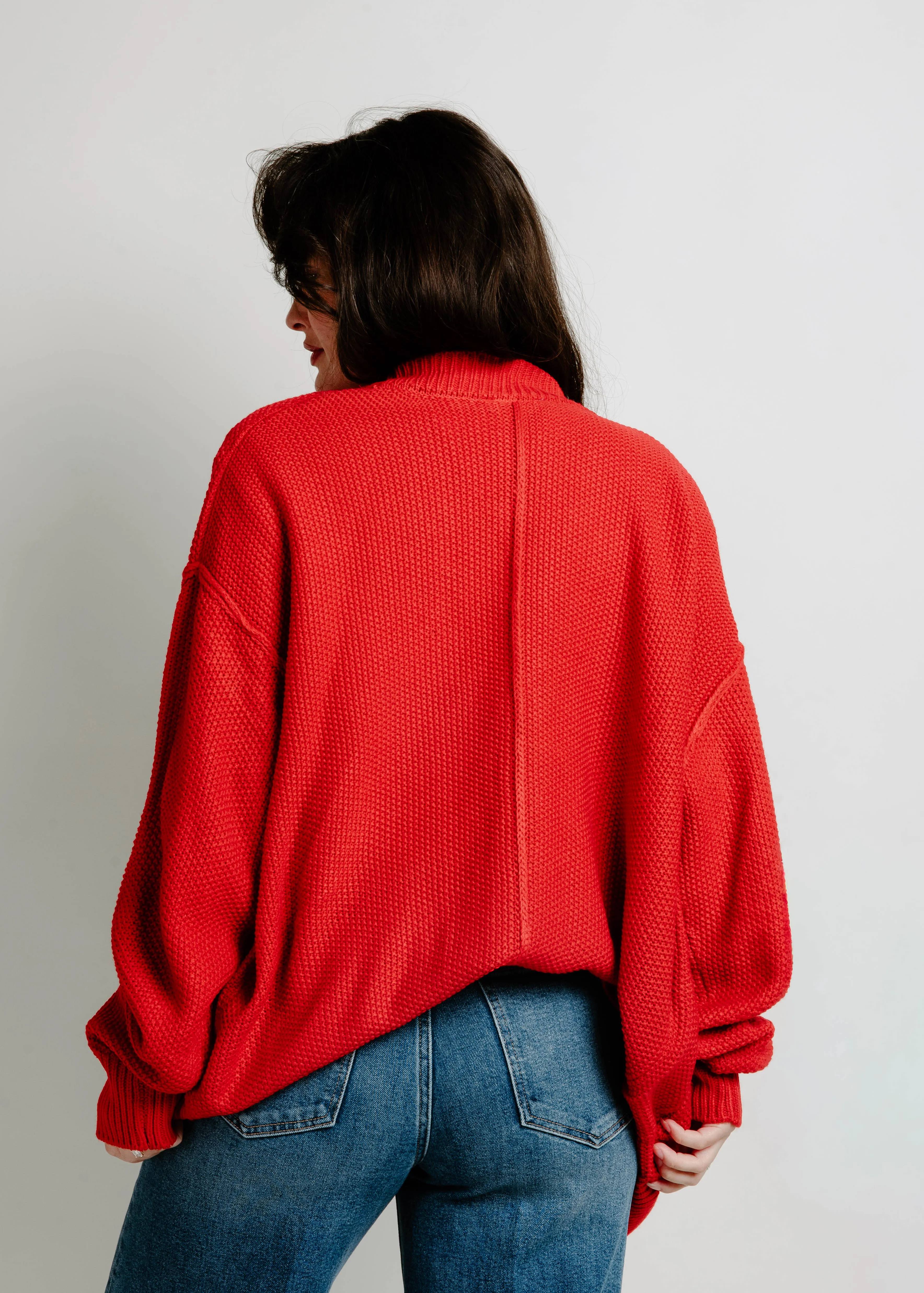All The Charm Oversized Cardigan - Red sold by Vinnie Louise product image thumbnail 5