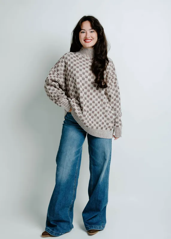 Check In Mock Neck Sweater sold by Vinnie Louise
