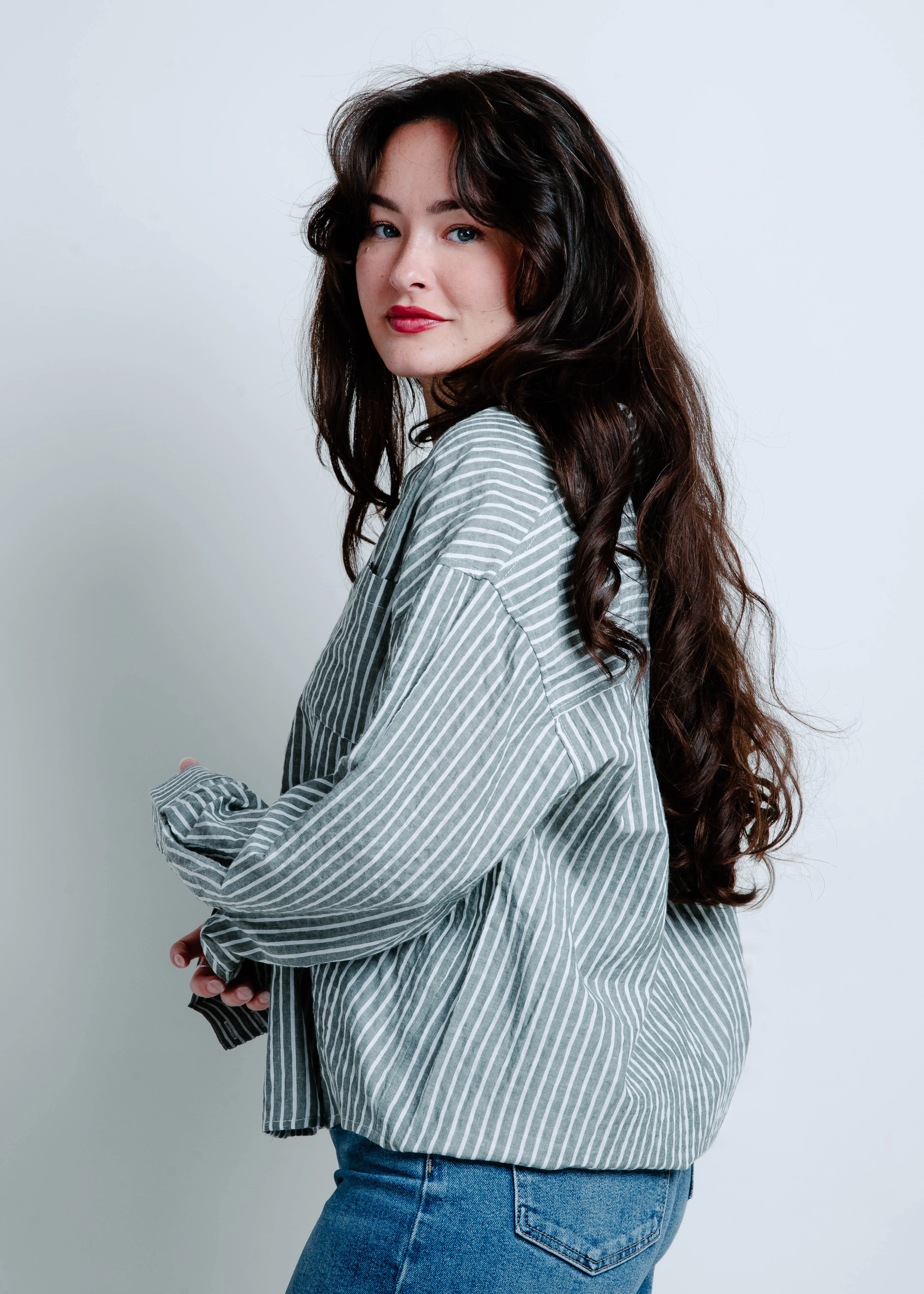 The Ally Button Up Top - Green sold by Vinnie Louise product image thumbnail 4