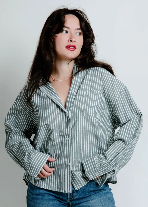 The Ally Button Up Top - Green made by Vinnie Louise