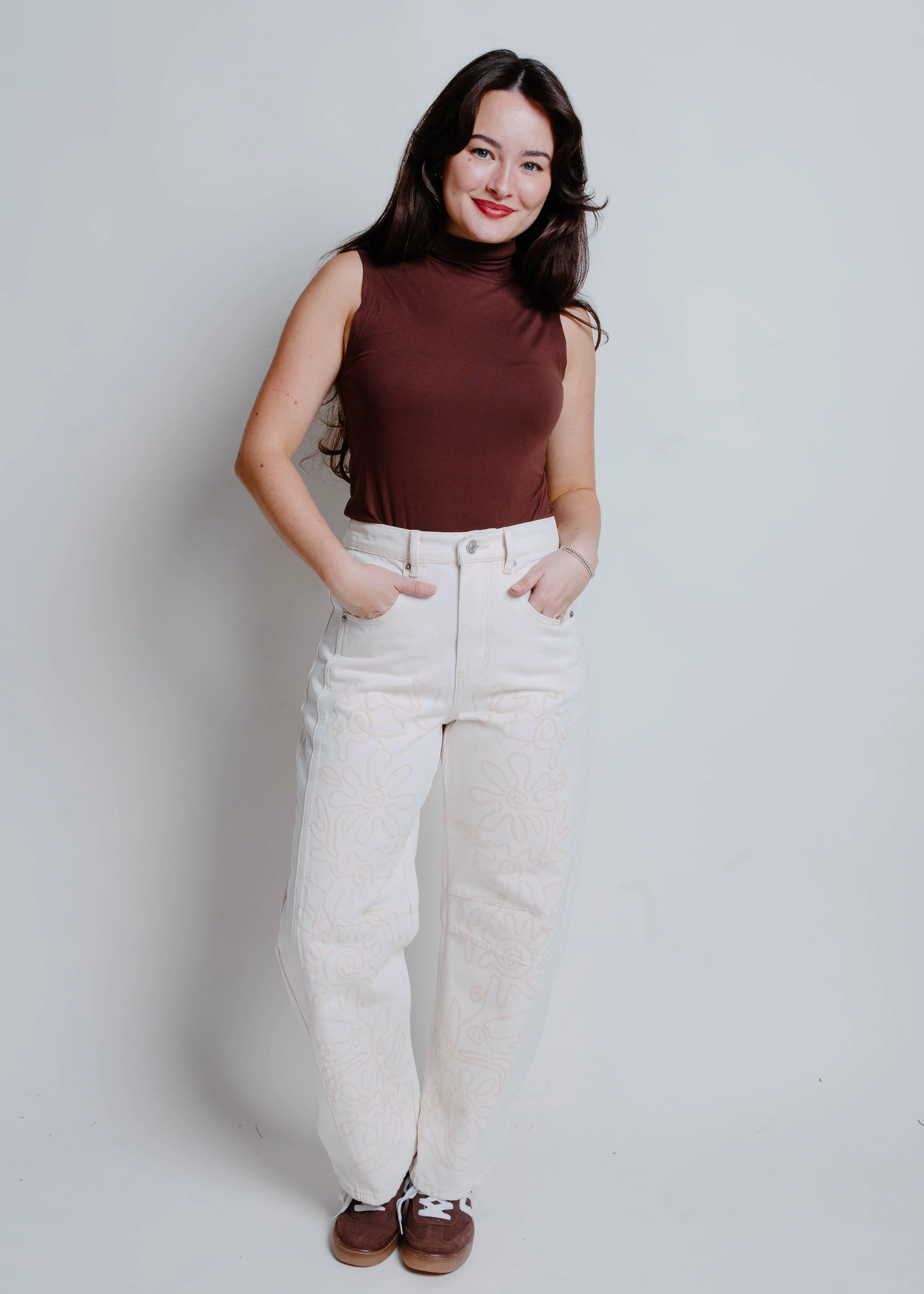 The Alaya Turtleneck Sleeveless Top - Chocolate sold by Vinnie Louise product image thumbnail 2