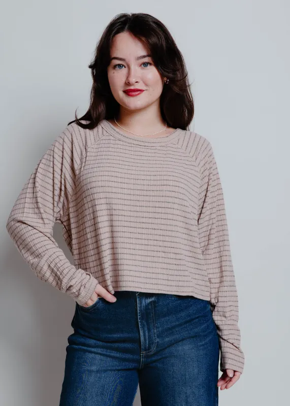 The Latte Striped Top made by Vinnie Louise