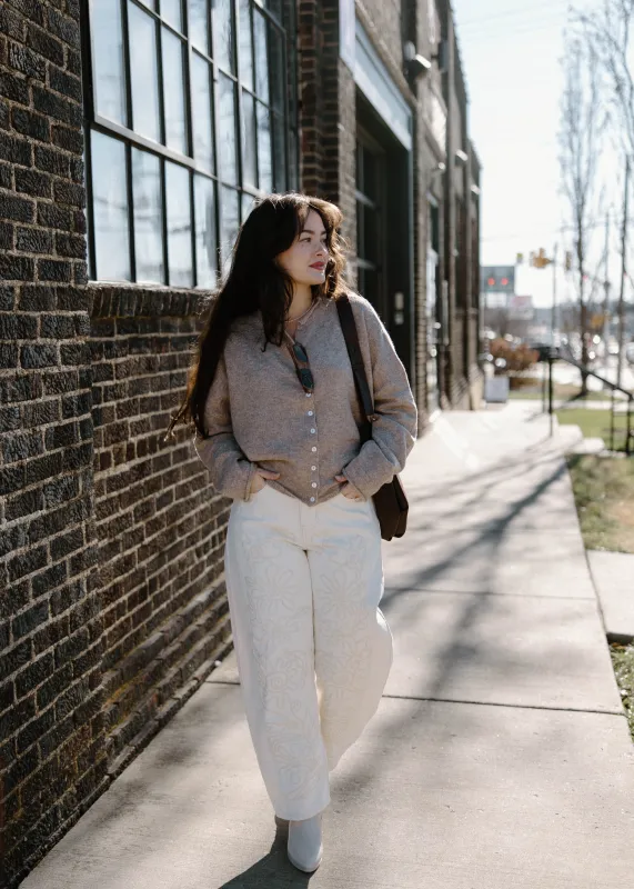 The Mary Grace Embroidered Barrel Pants sold by Vinnie Louise