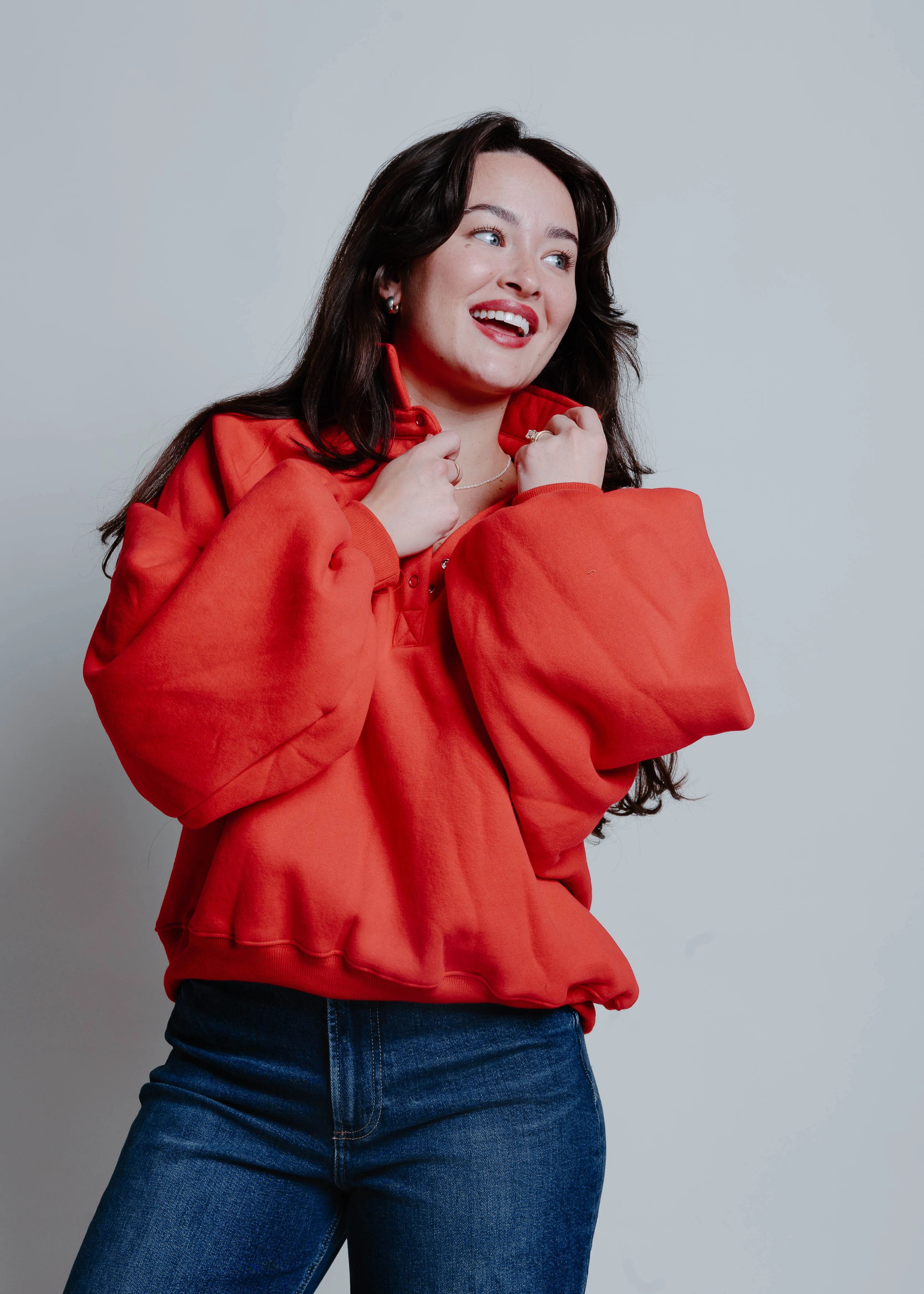 Lainey Buttoned Pullover - Red sold by Vinnie Louise product image thumbnail 3