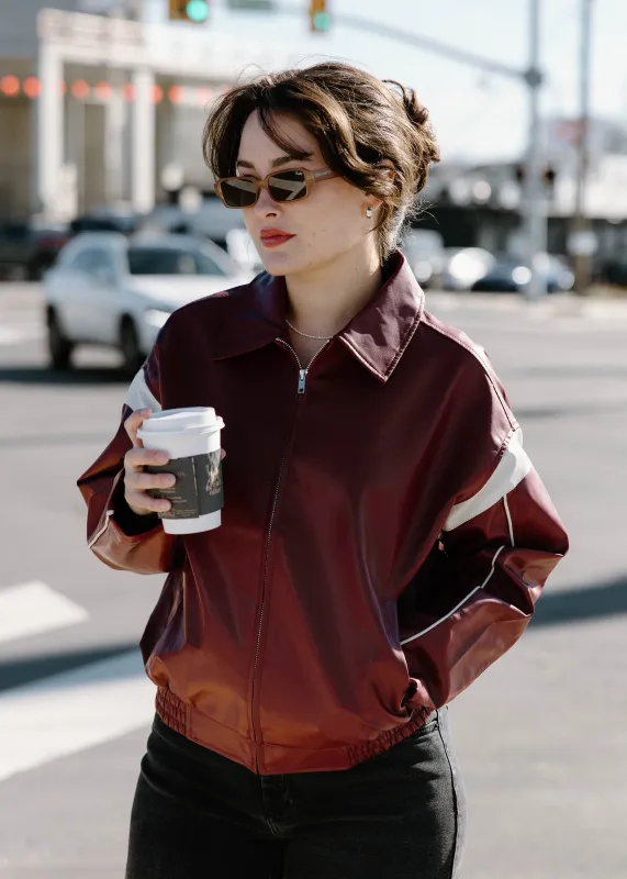 The Carmen Racer Jacket - Burgundy sold by Vinnie Louise