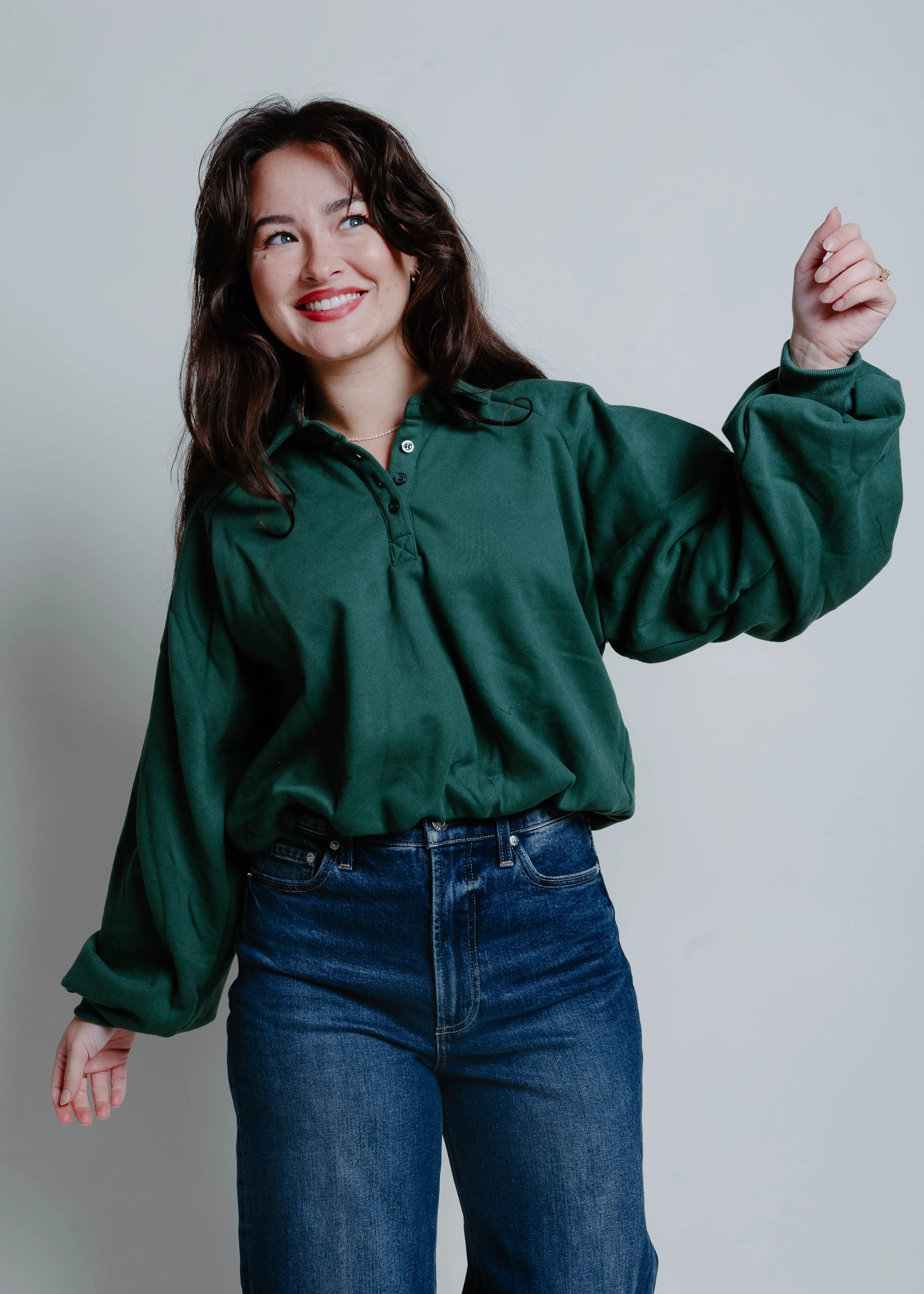 The Polo Long Sleeve Top - Green sold by Vinnie Louise product image thumbnail 2
