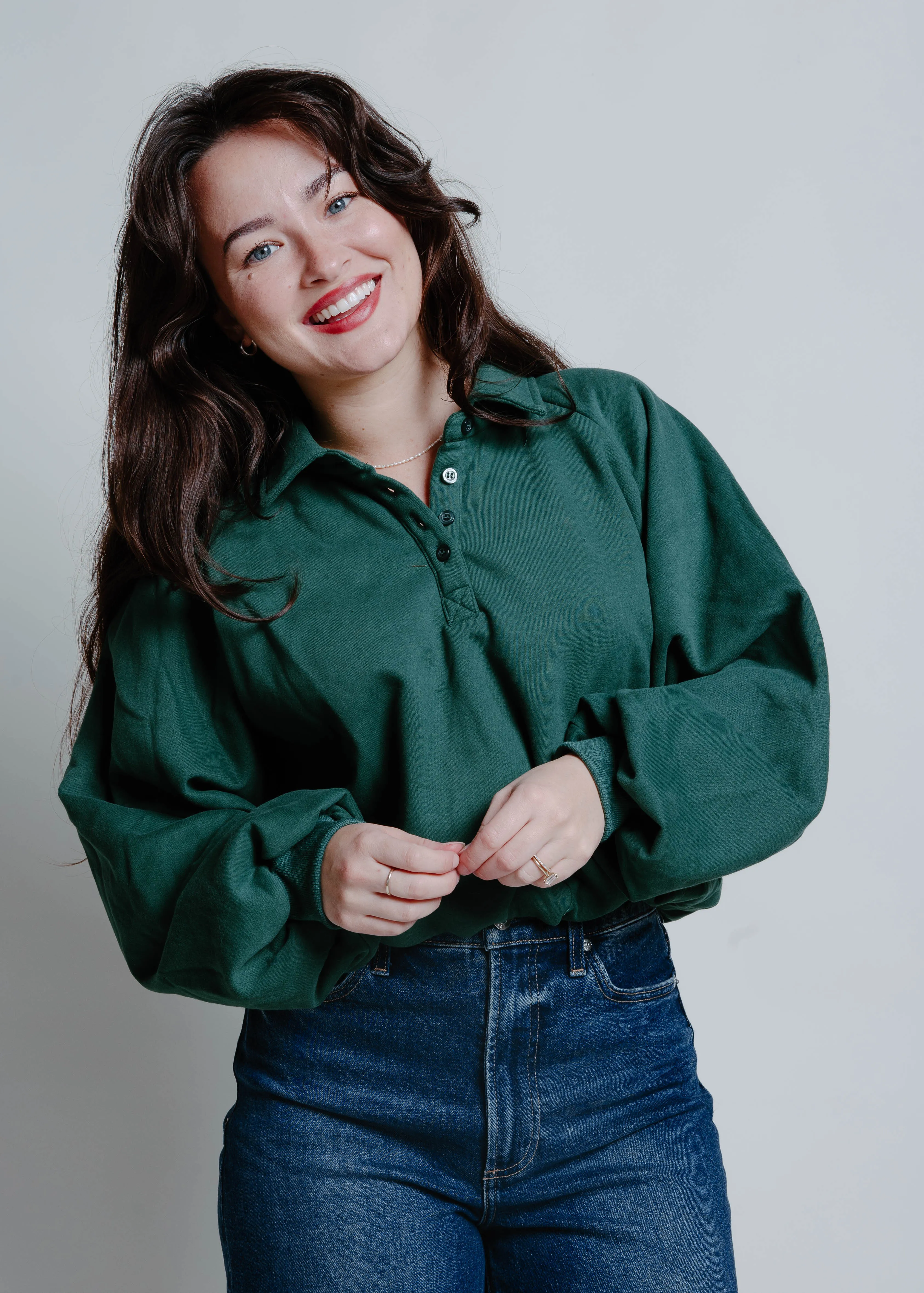 The Polo Long Sleeve Top - Green sold by Vinnie Louise product image thumbnail 3