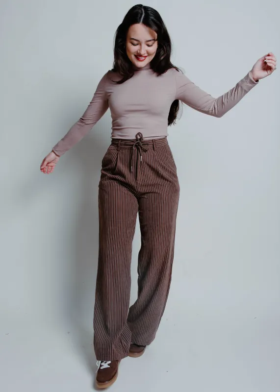 The Office Pinstripe Pants - Brown sold by Vinnie Louise