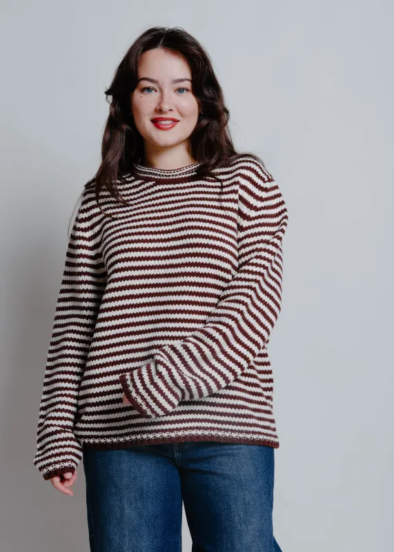 The Libby Striped Sweater - Chocolate sold by Vinnie Louise