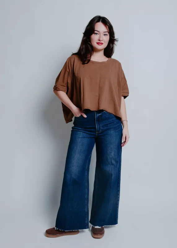 The Saylor Oversized Top - Brown sold by Vinnie Louise