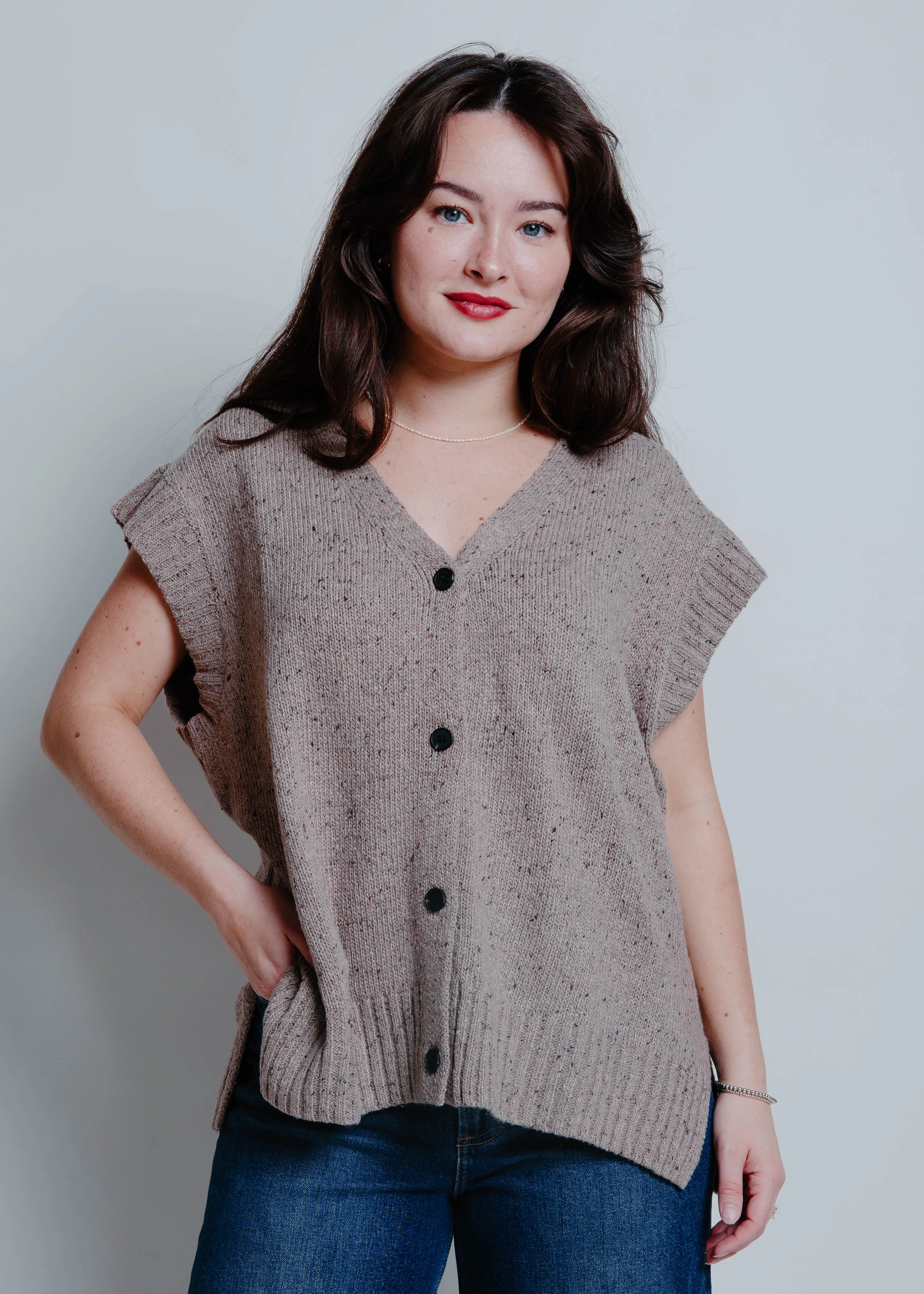 Bobbi Sweater Vest - Mushroom sold by Vinnie Louise