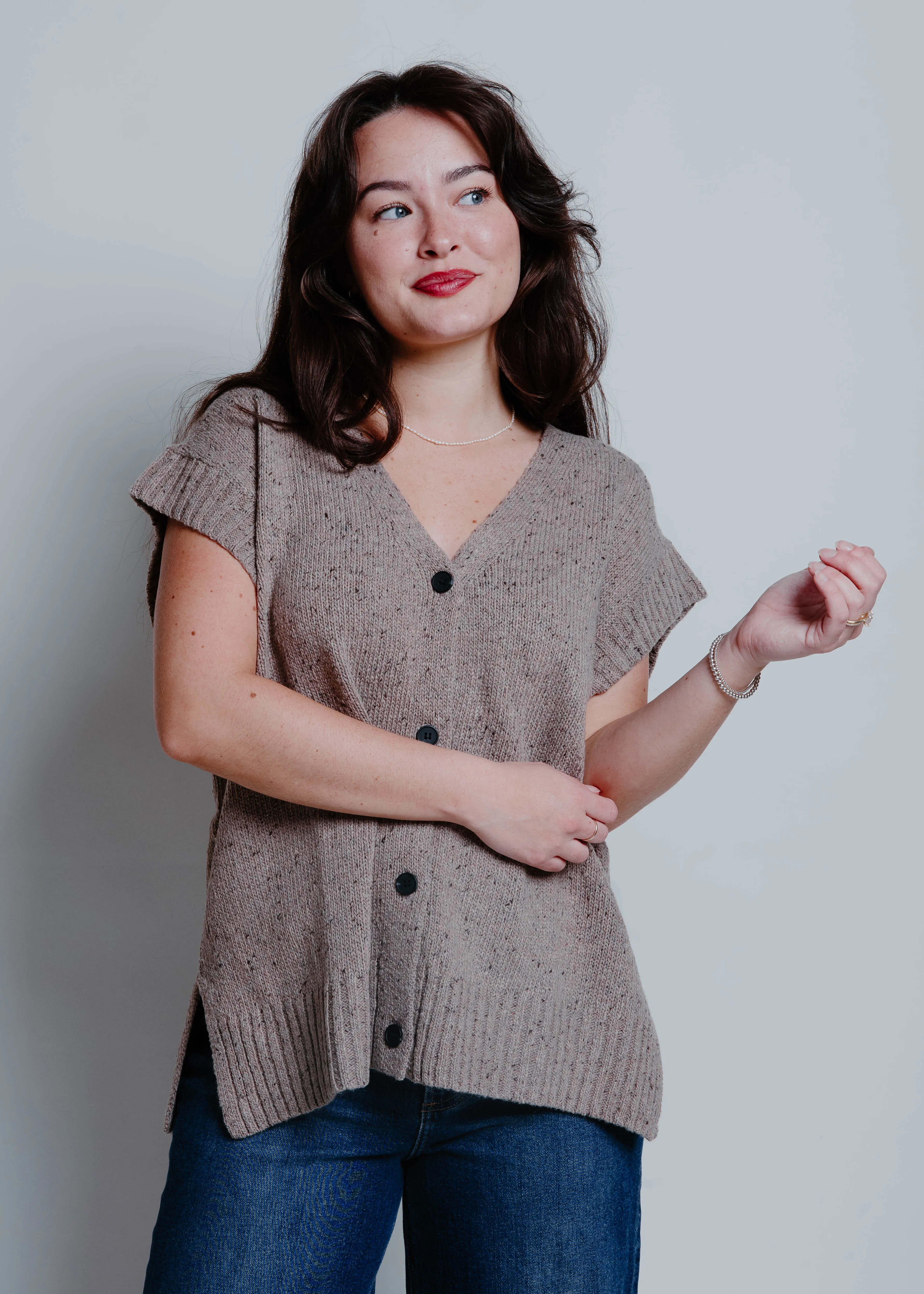 Bobbi Sweater Vest - Mushroom sold by Vinnie Louise product image thumbnail 2