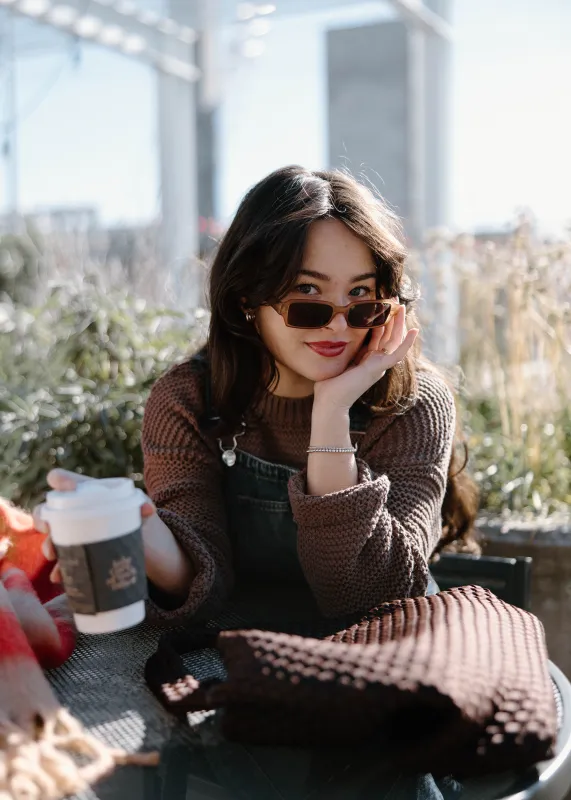 Alisha Knit Sweater - Chocolate made by mioumuse