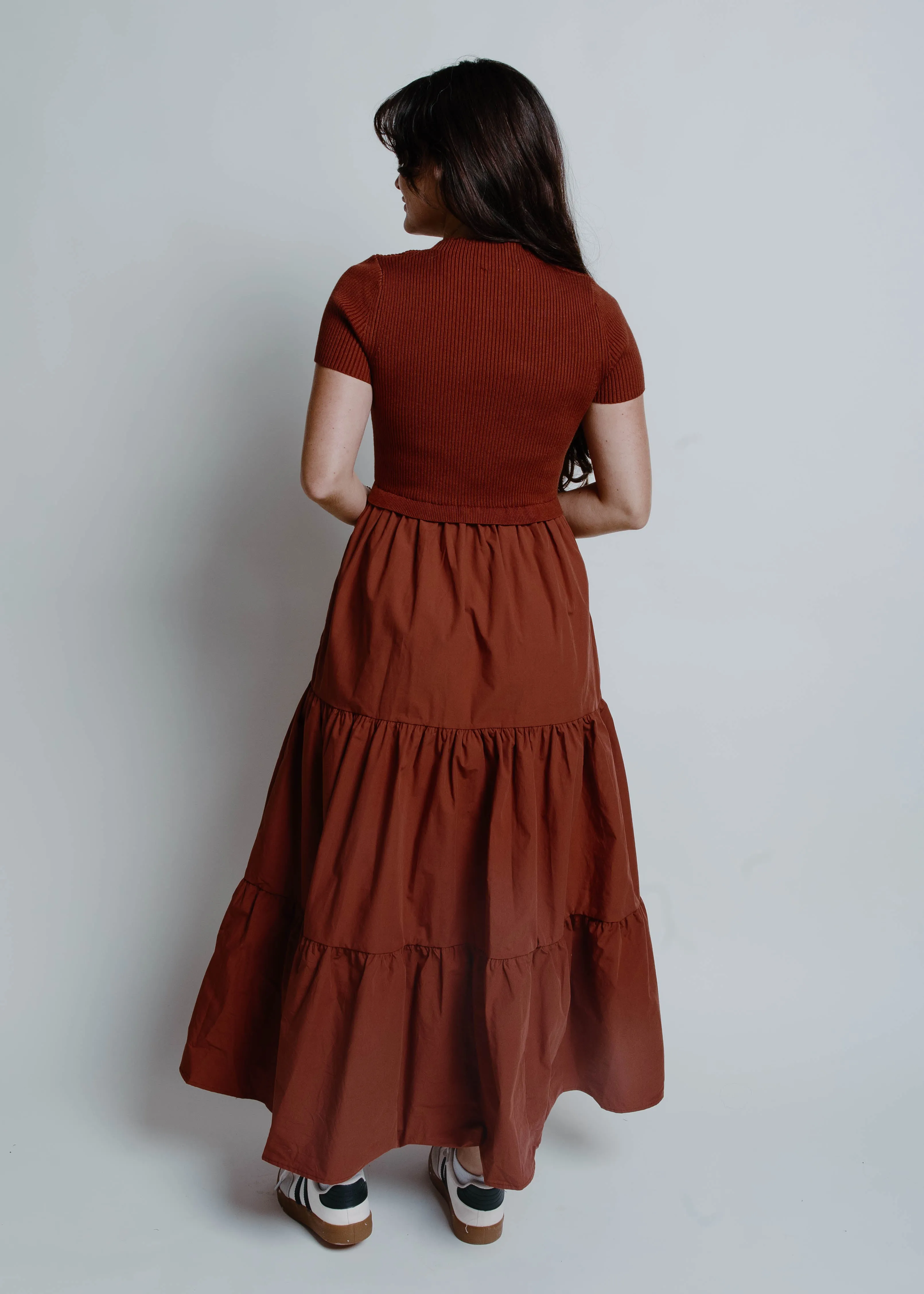 Georgia Short Sleeve Midi Dress - Rust sold by Vinnie Louise product image thumbnail 5
