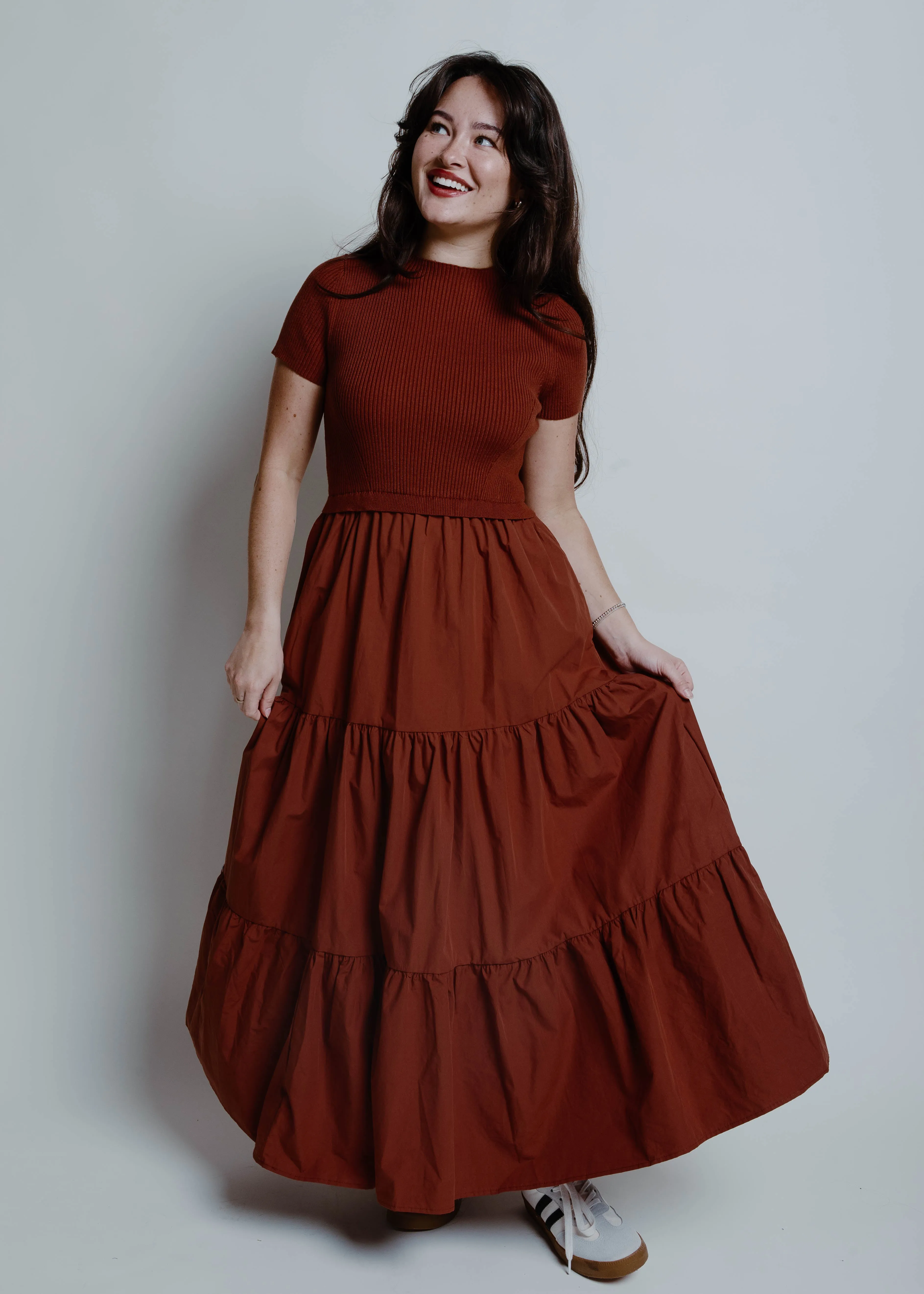Georgia Short Sleeve Midi Dress - Rust sold by Vinnie Louise product image thumbnail 2