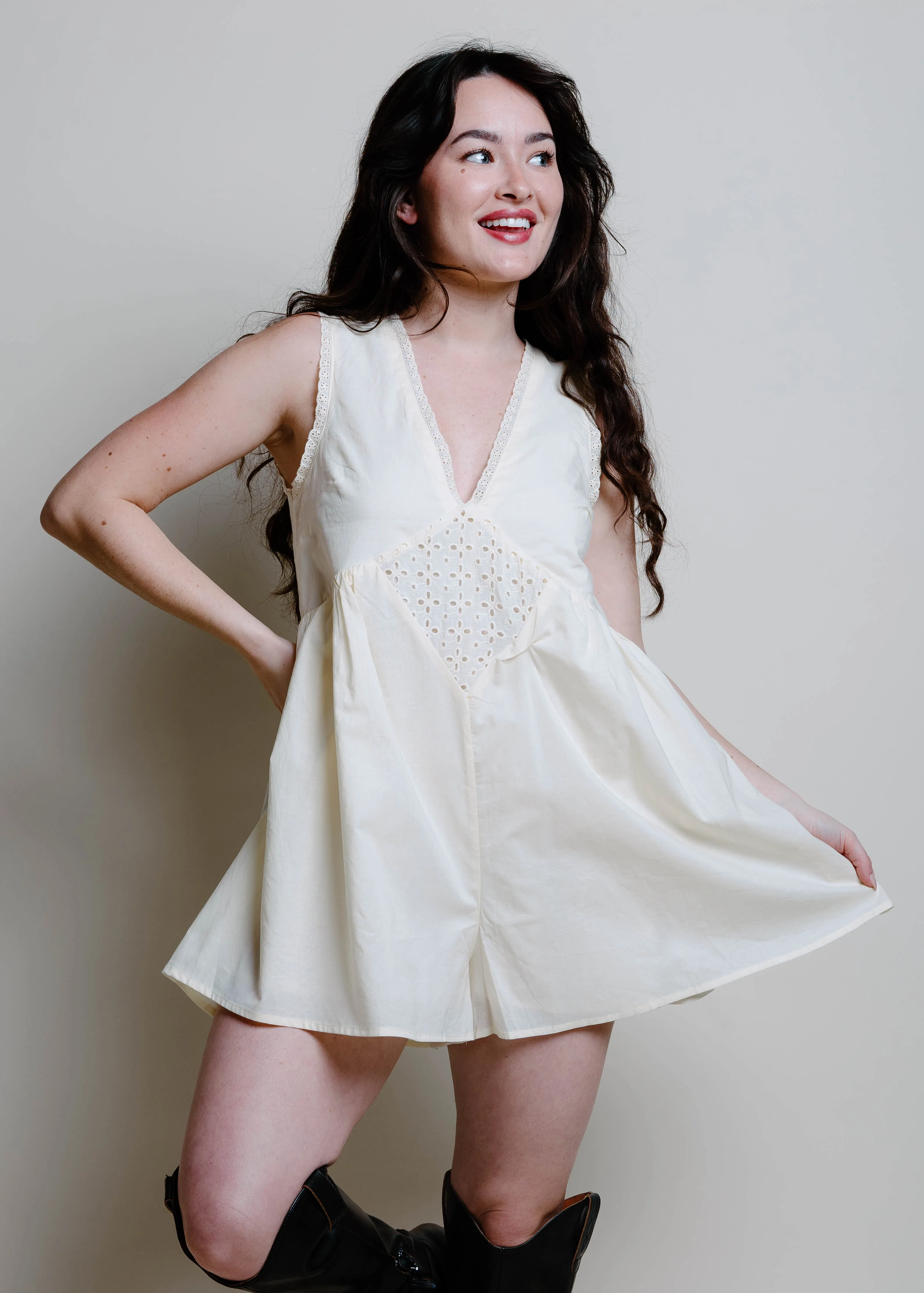 Franklin Romper - Butter sold by Vinnie Louise
