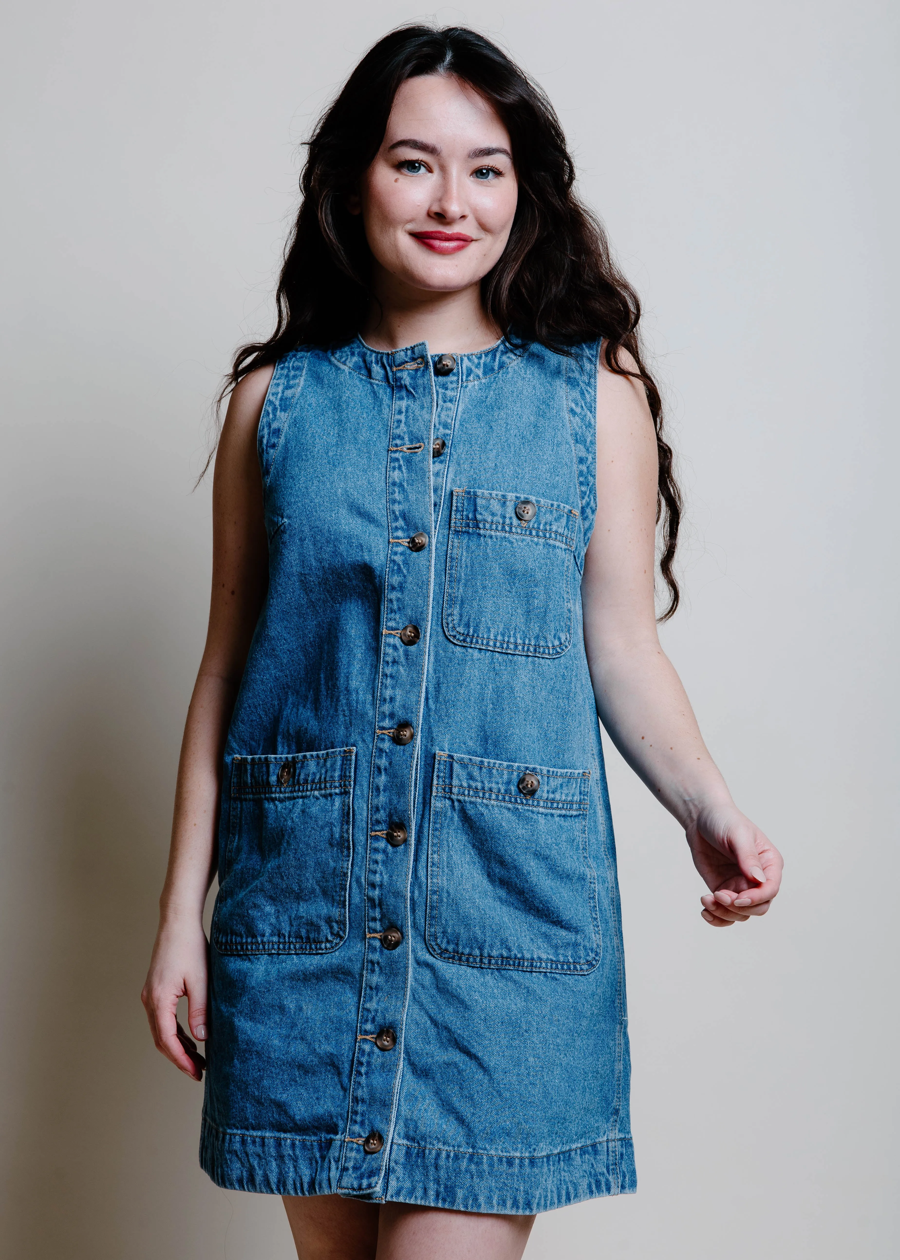 The Charlotte Denim Mini Dress sold by Vinnie Louise product image thumbnail 4