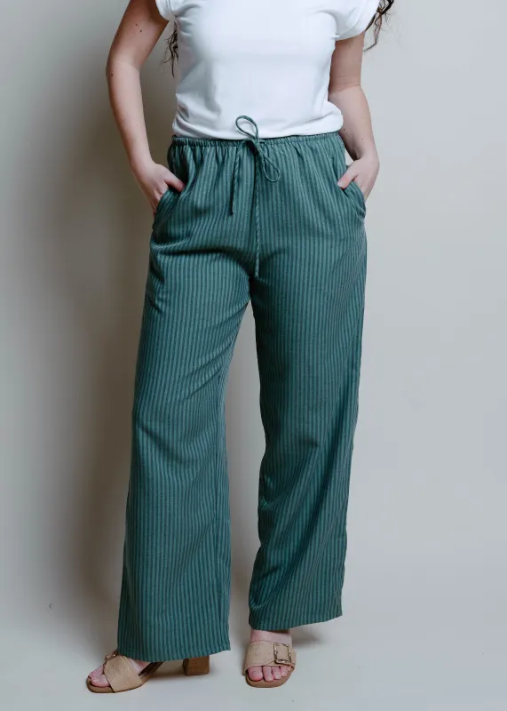 The Vineyard Striped Pants - Green made by Things Between