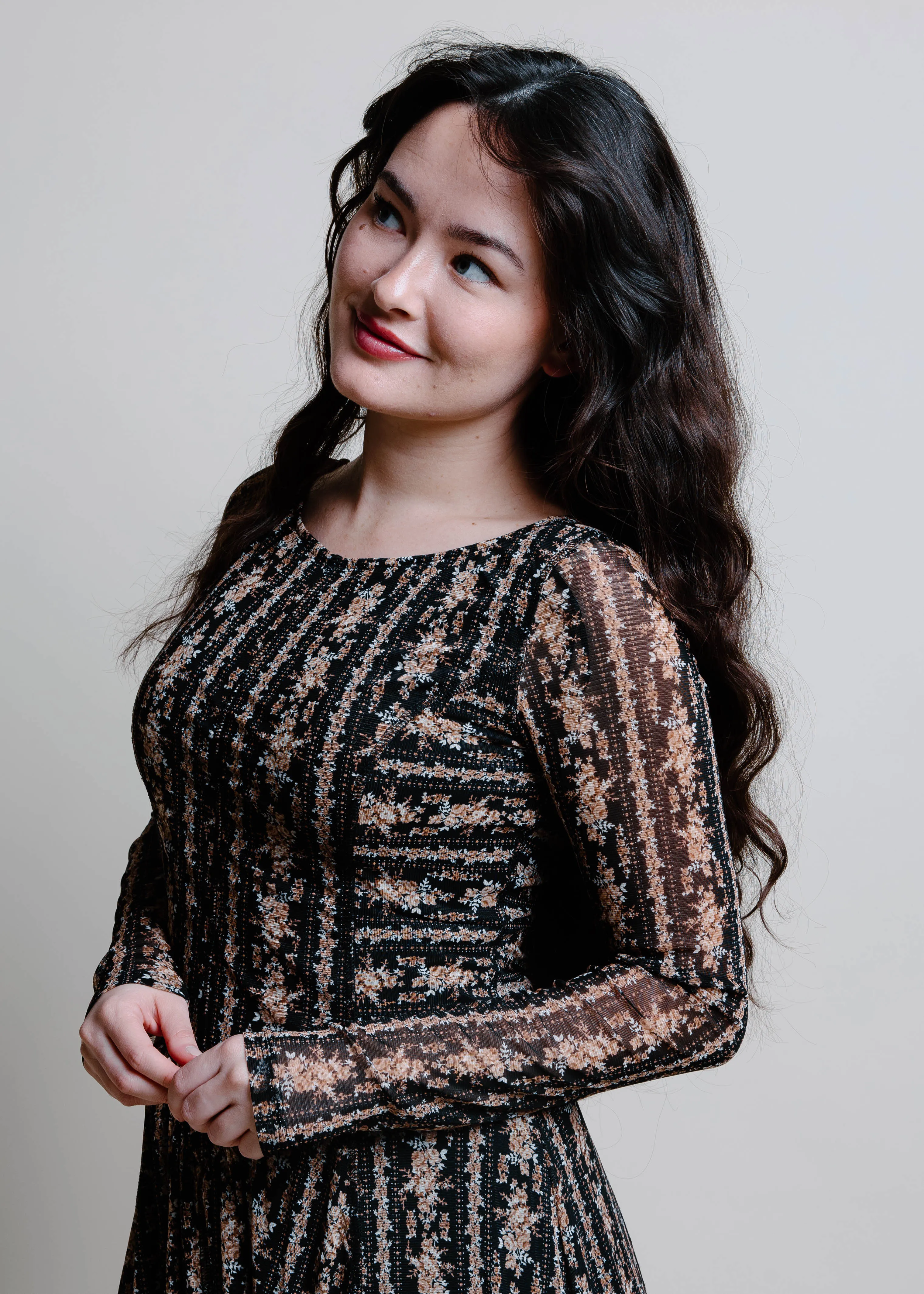 The Maya Floral Mesh Midi Dress sold by Vinnie Louise product image thumbnail 3