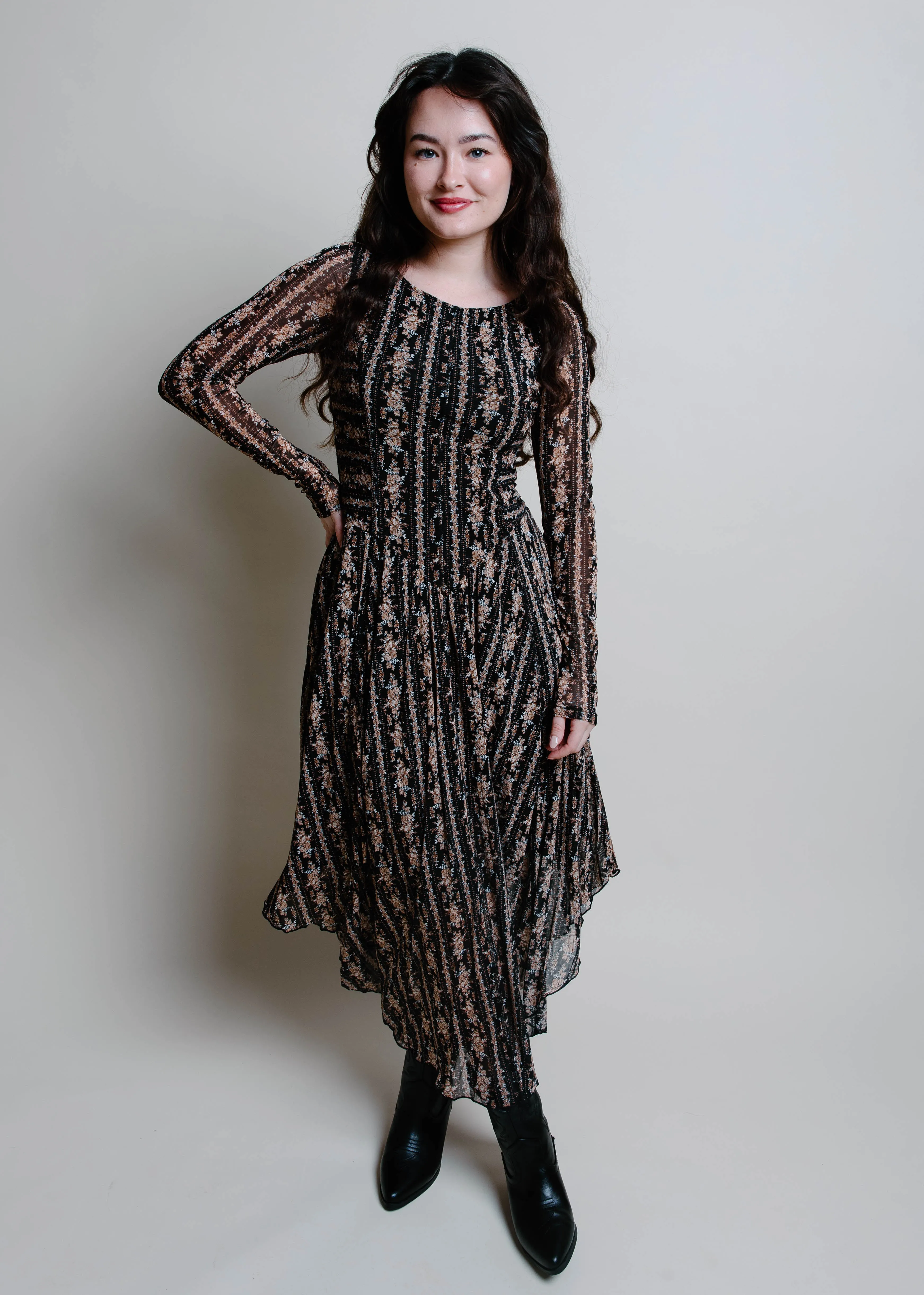 The Maya Floral Mesh Midi Dress sold by Vinnie Louise product image thumbnail 4