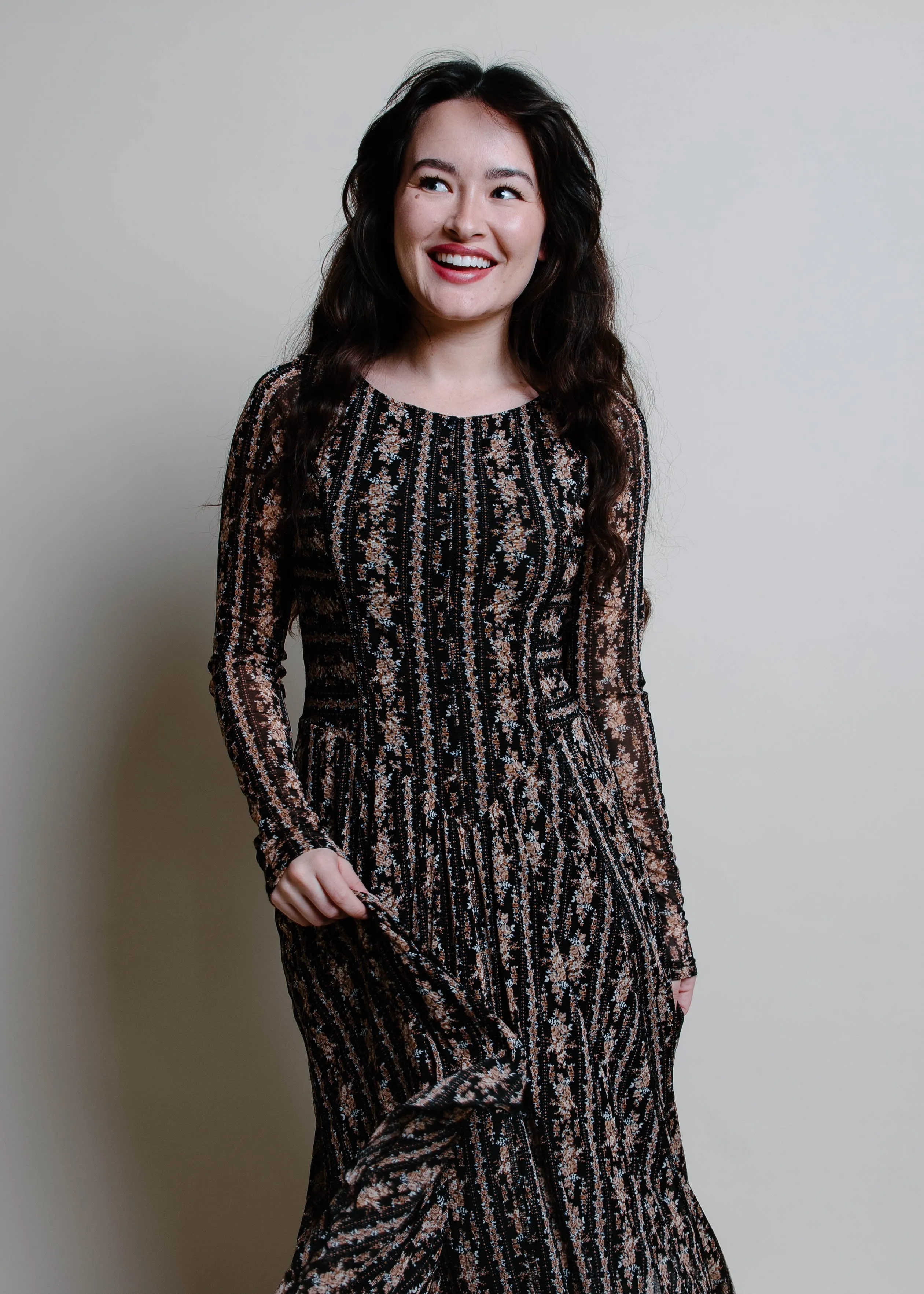 The Maya Floral Mesh Midi Dress sold by Vinnie Louise product image thumbnail 2