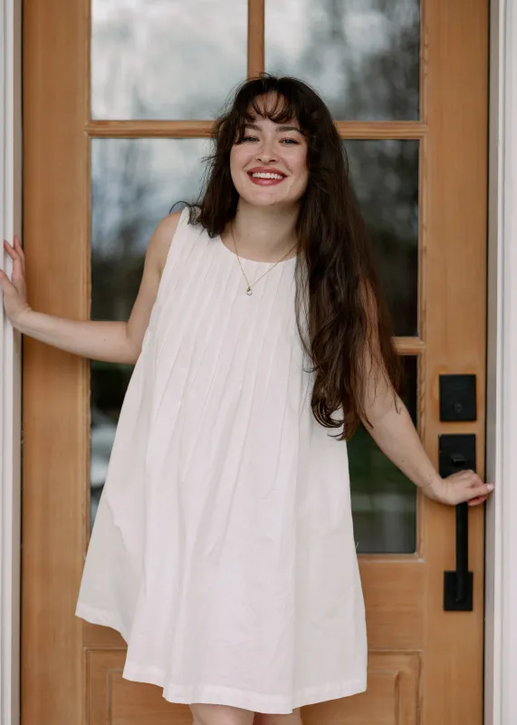 Mallie Mini Dress - White made by mioumuse