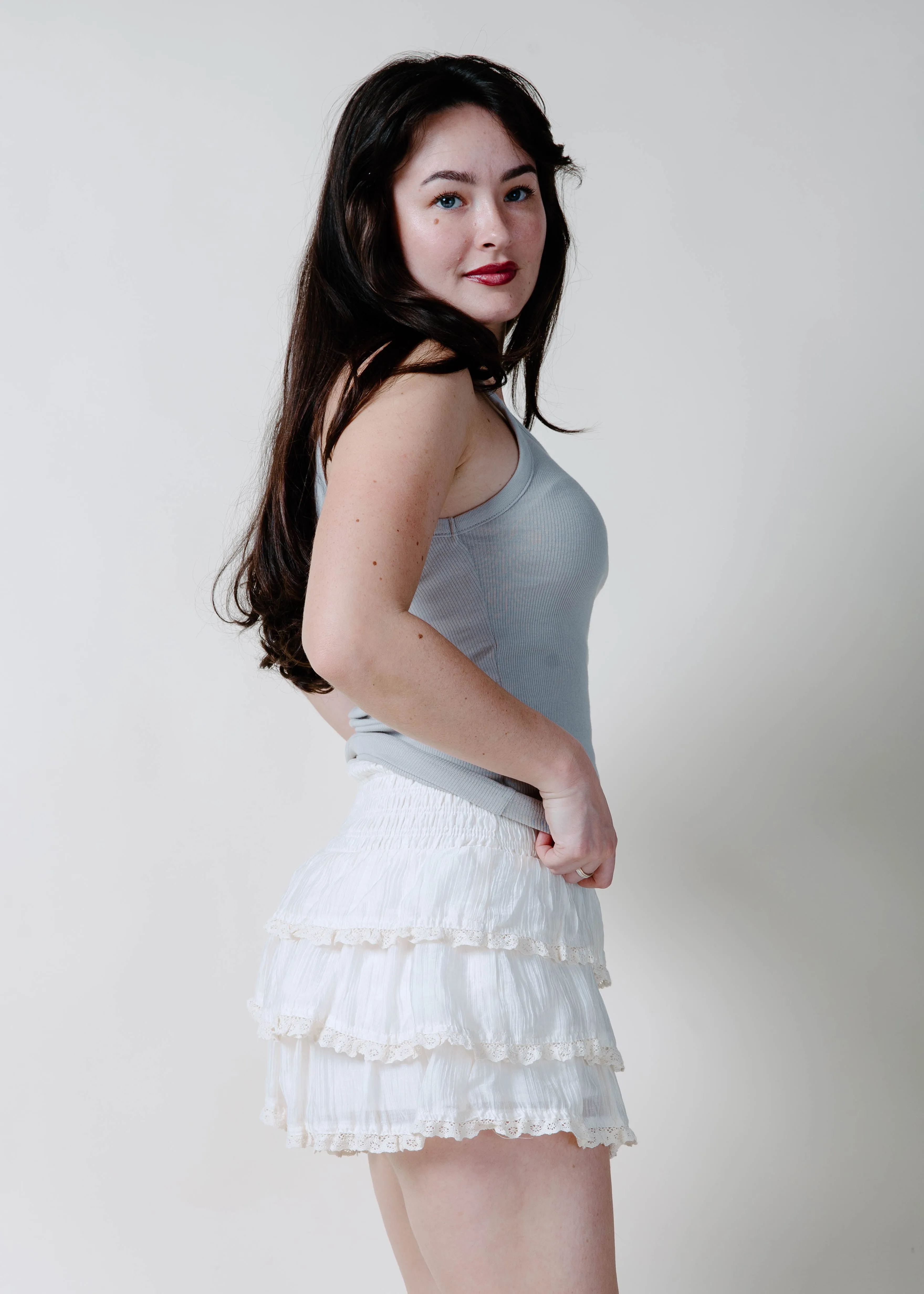 The Annelise Mini Skort - Cream sold by Vinnie Louise product image thumbnail 2