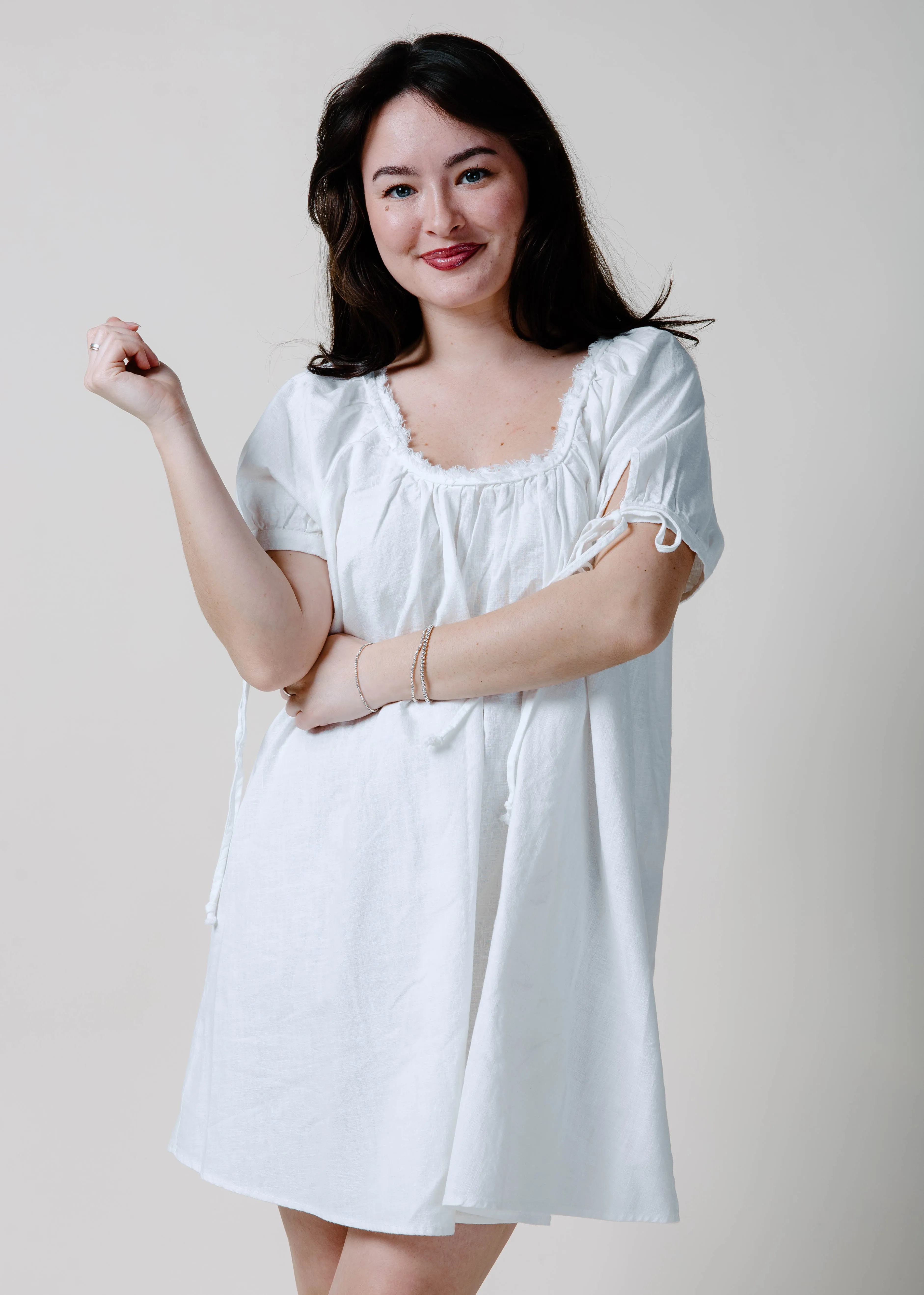The Farris Mini Dress - White sold by Vinnie Louise