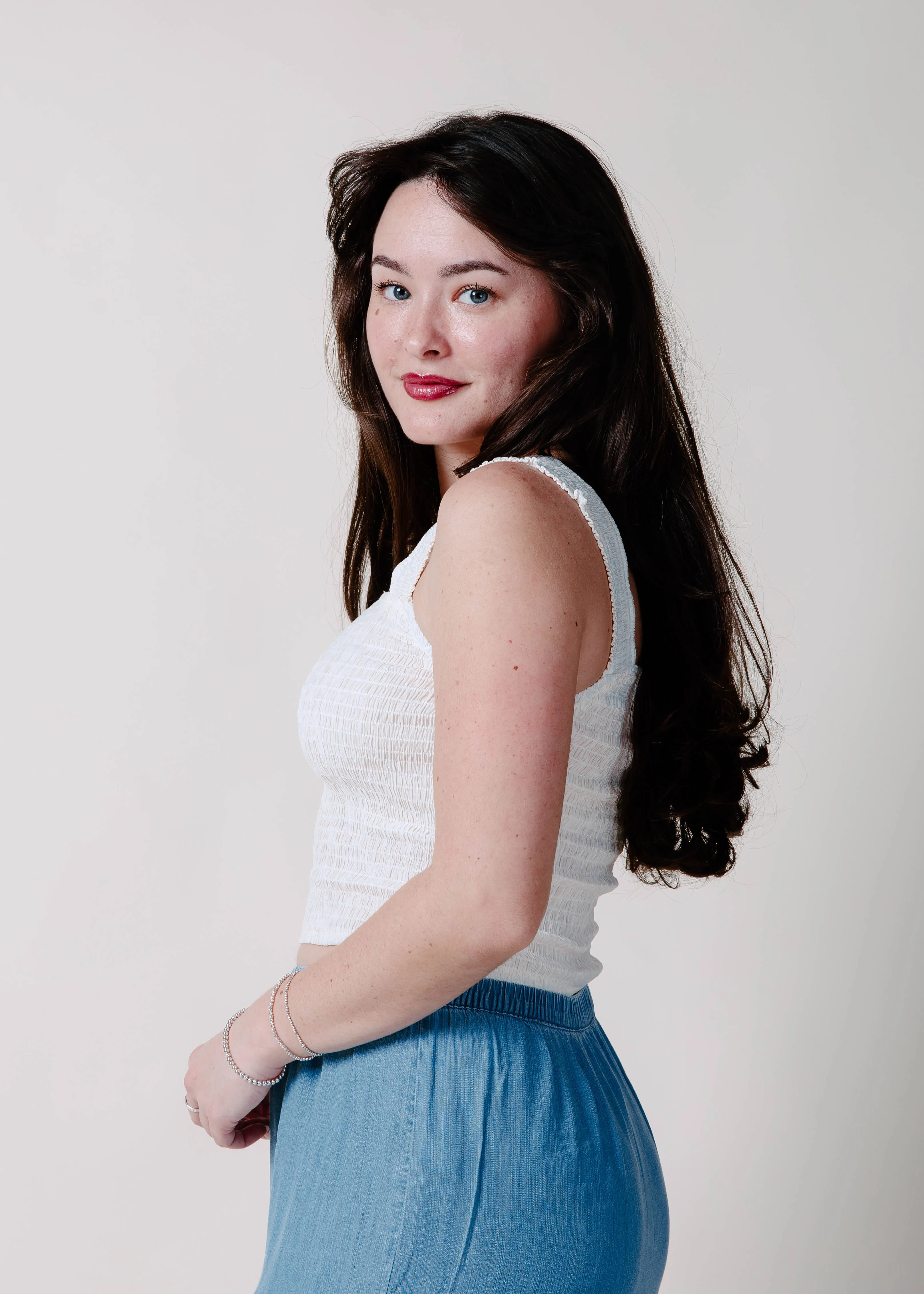 The Elsie Smocked Top - Off White sold by Vinnie Louise product image thumbnail 3