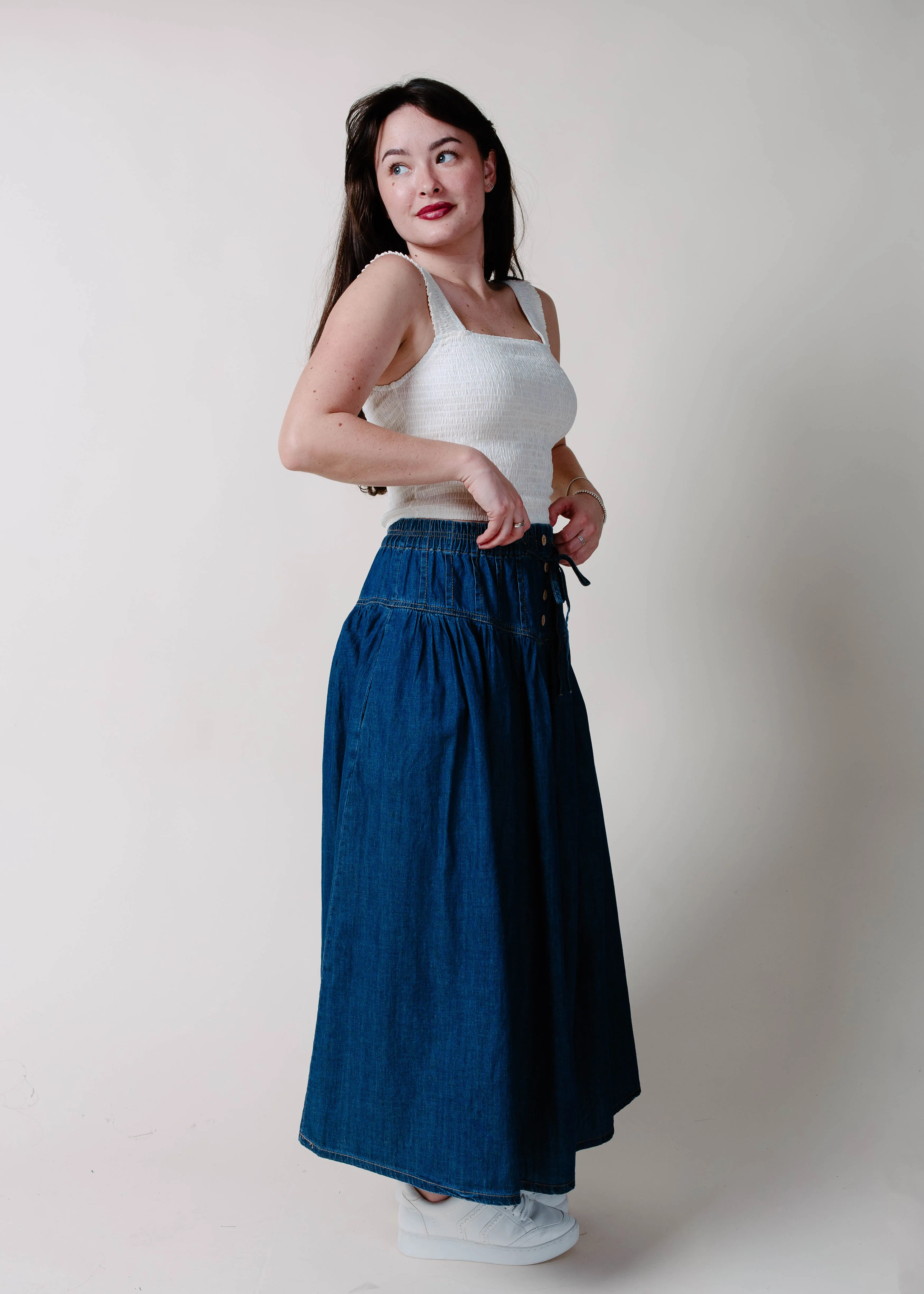 The Reese Denim Maxi Skirt sold by Vinnie Louise product image thumbnail 5