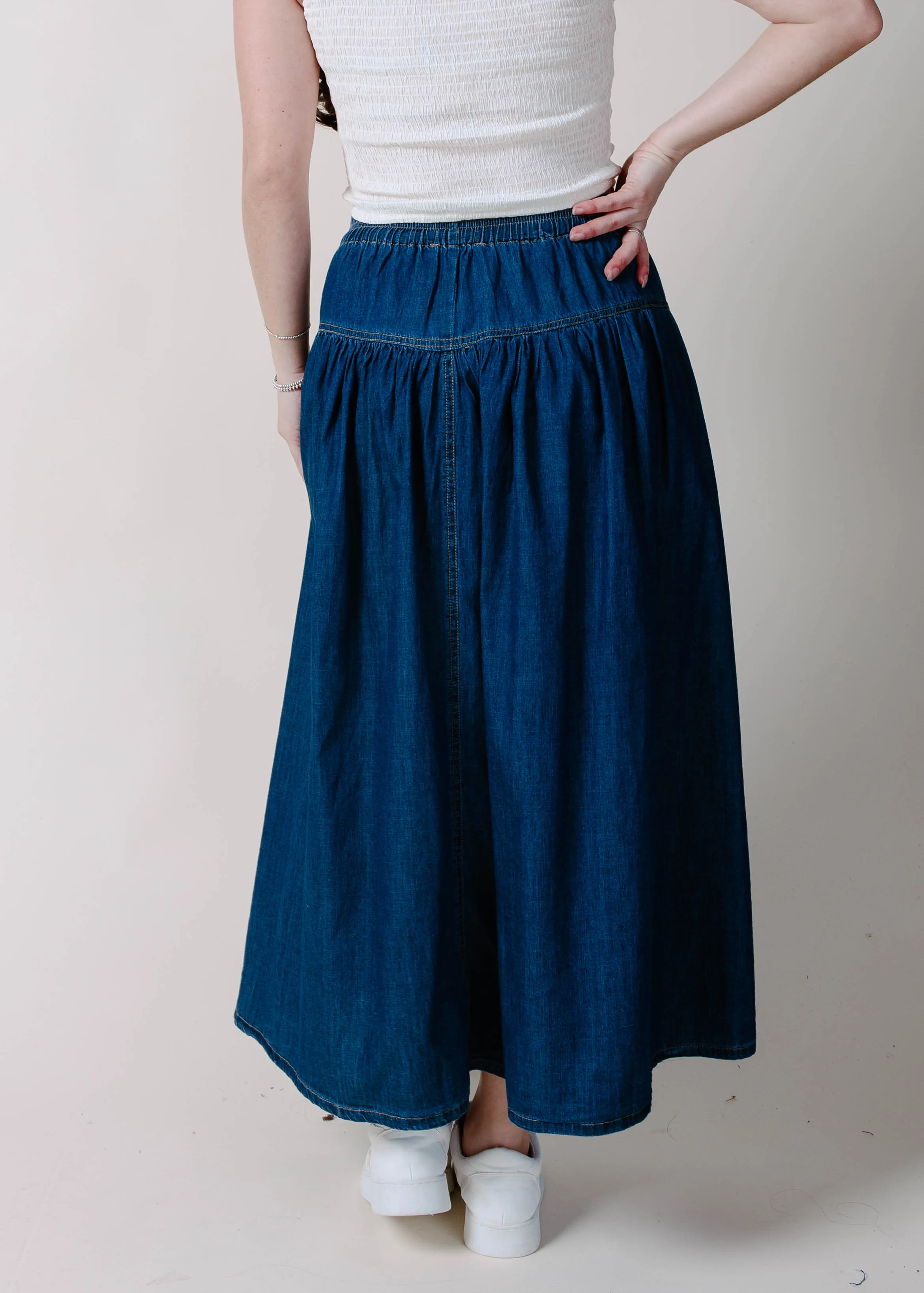 The Reese Denim Maxi Skirt sold by Vinnie Louise product image thumbnail 4