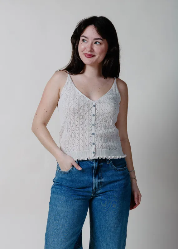 Jules Pointelle Knit Cami - Cream made by Bluivy