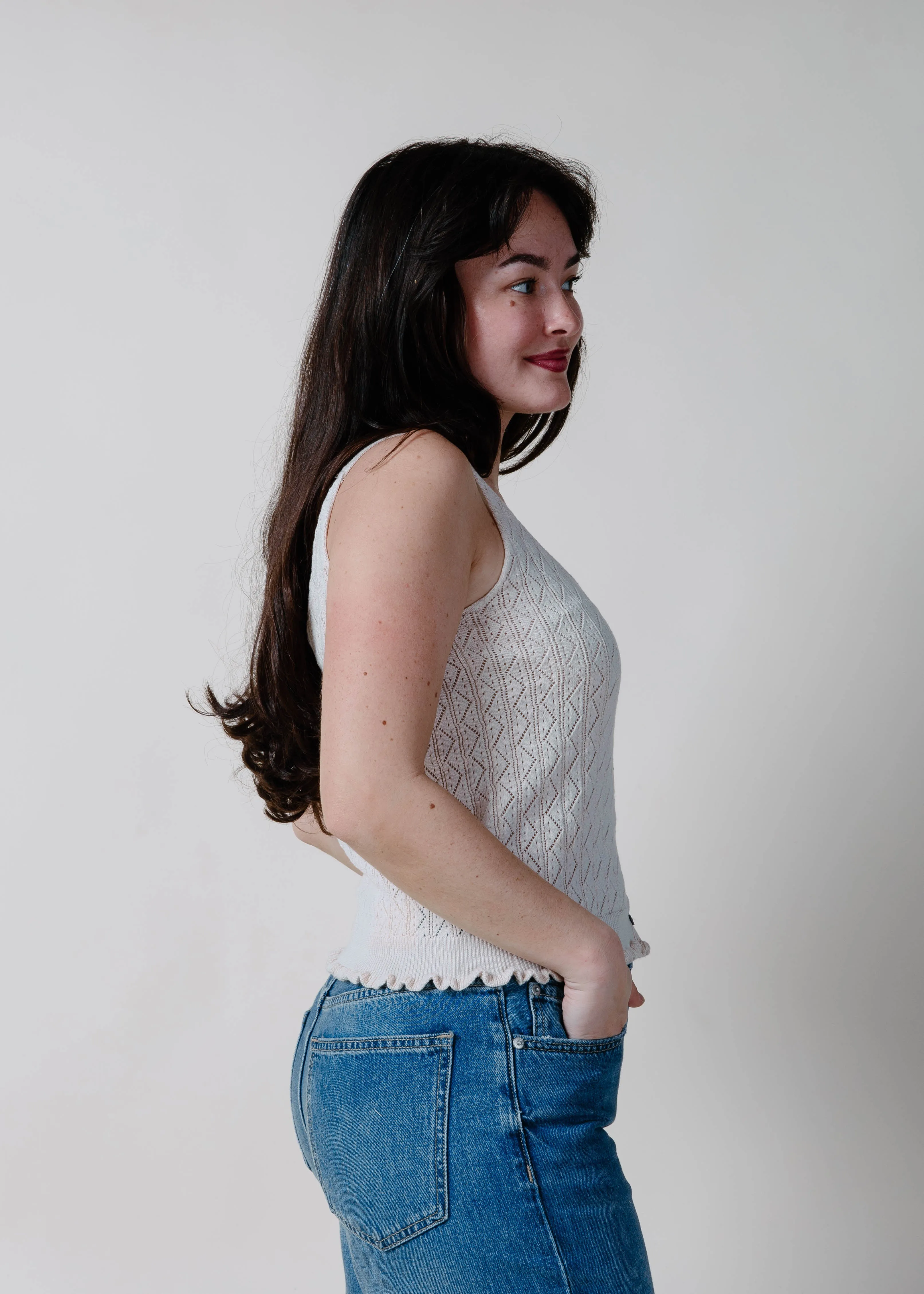 Jules Pointelle Knit Cami - Cream sold by Vinnie Louise product image thumbnail 3