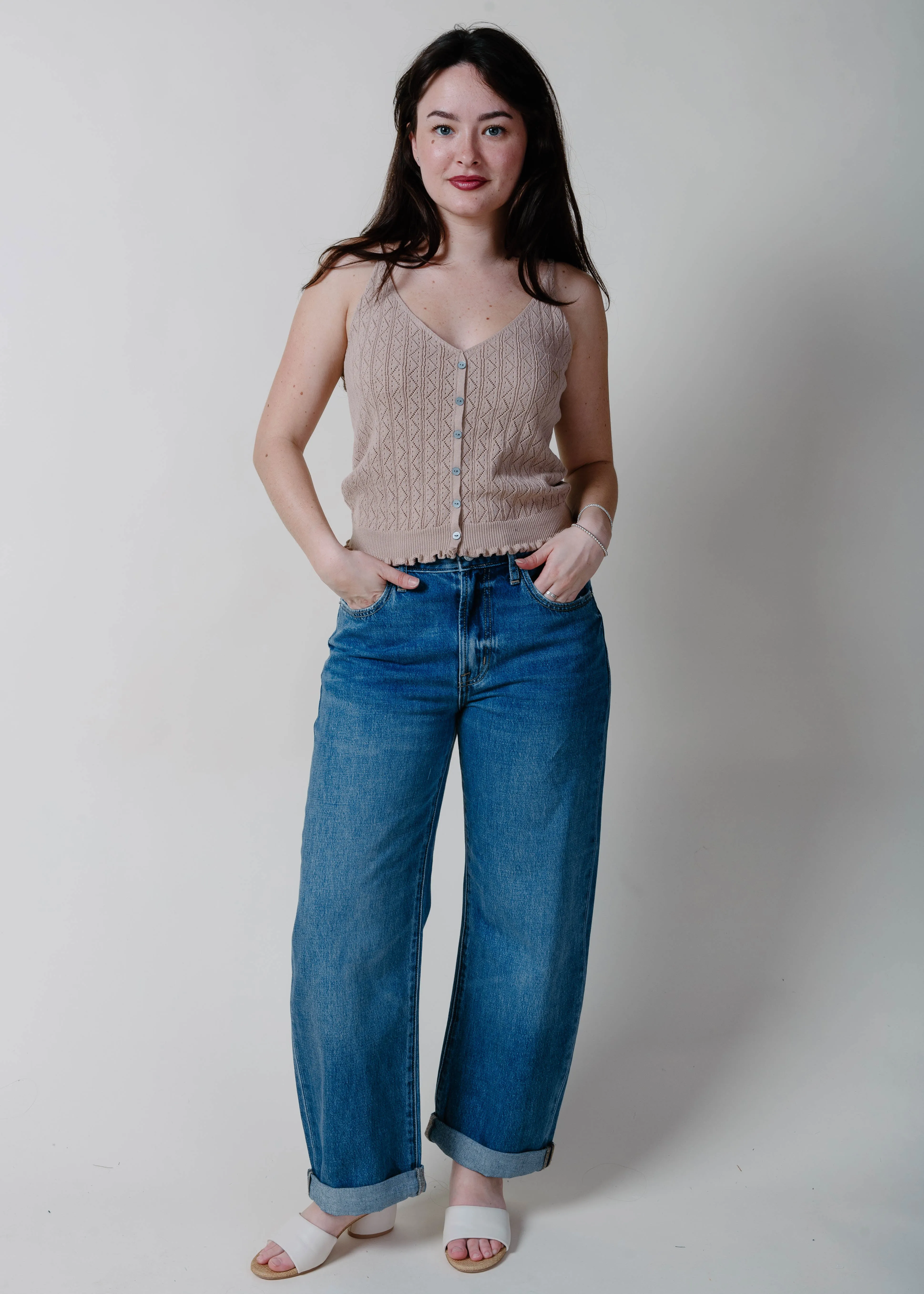 Jules Pointelle Knit Cami - Brown sold by Vinnie Louise product image thumbnail 2