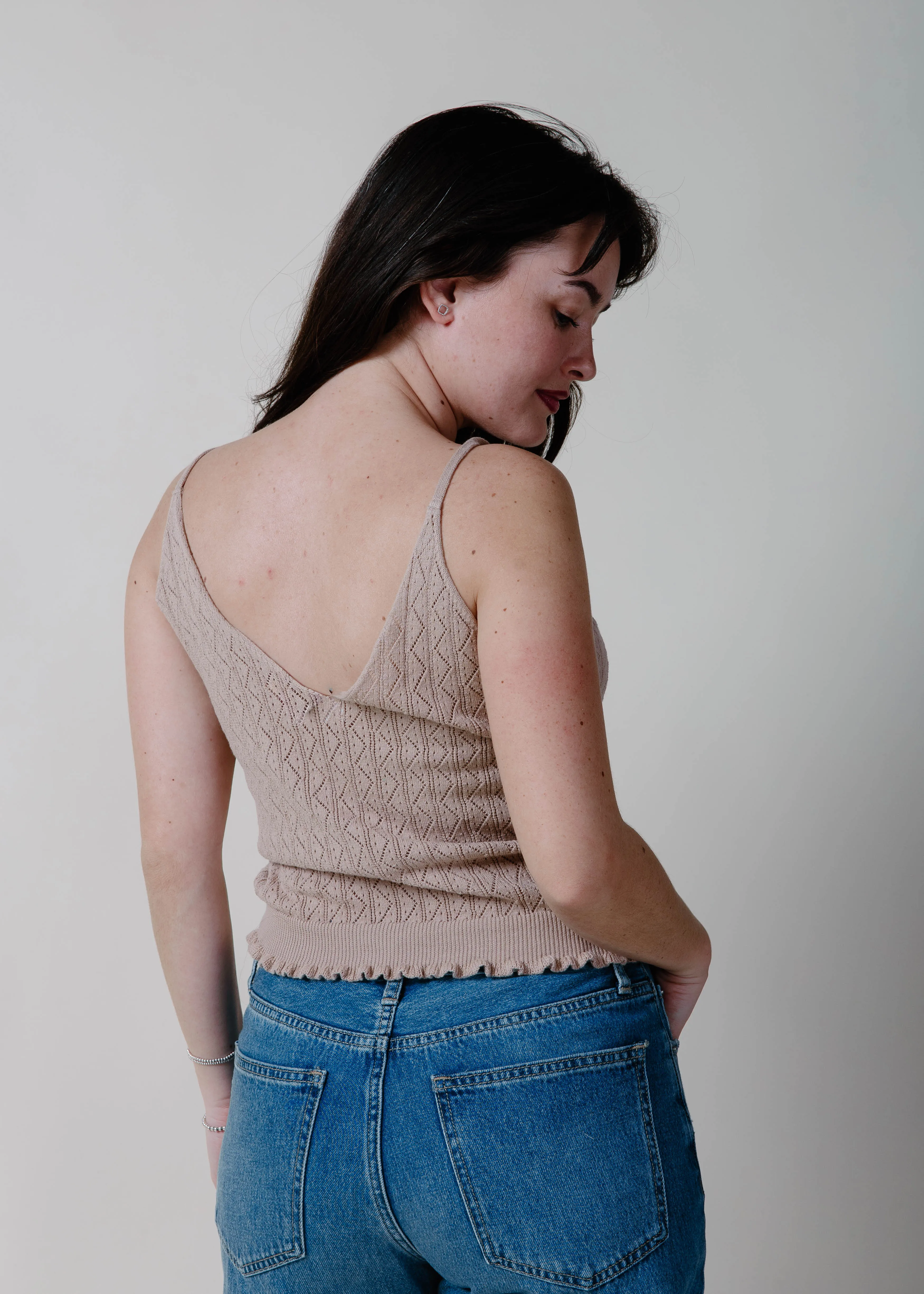 Jules Pointelle Knit Cami - Brown sold by Vinnie Louise product image thumbnail 5