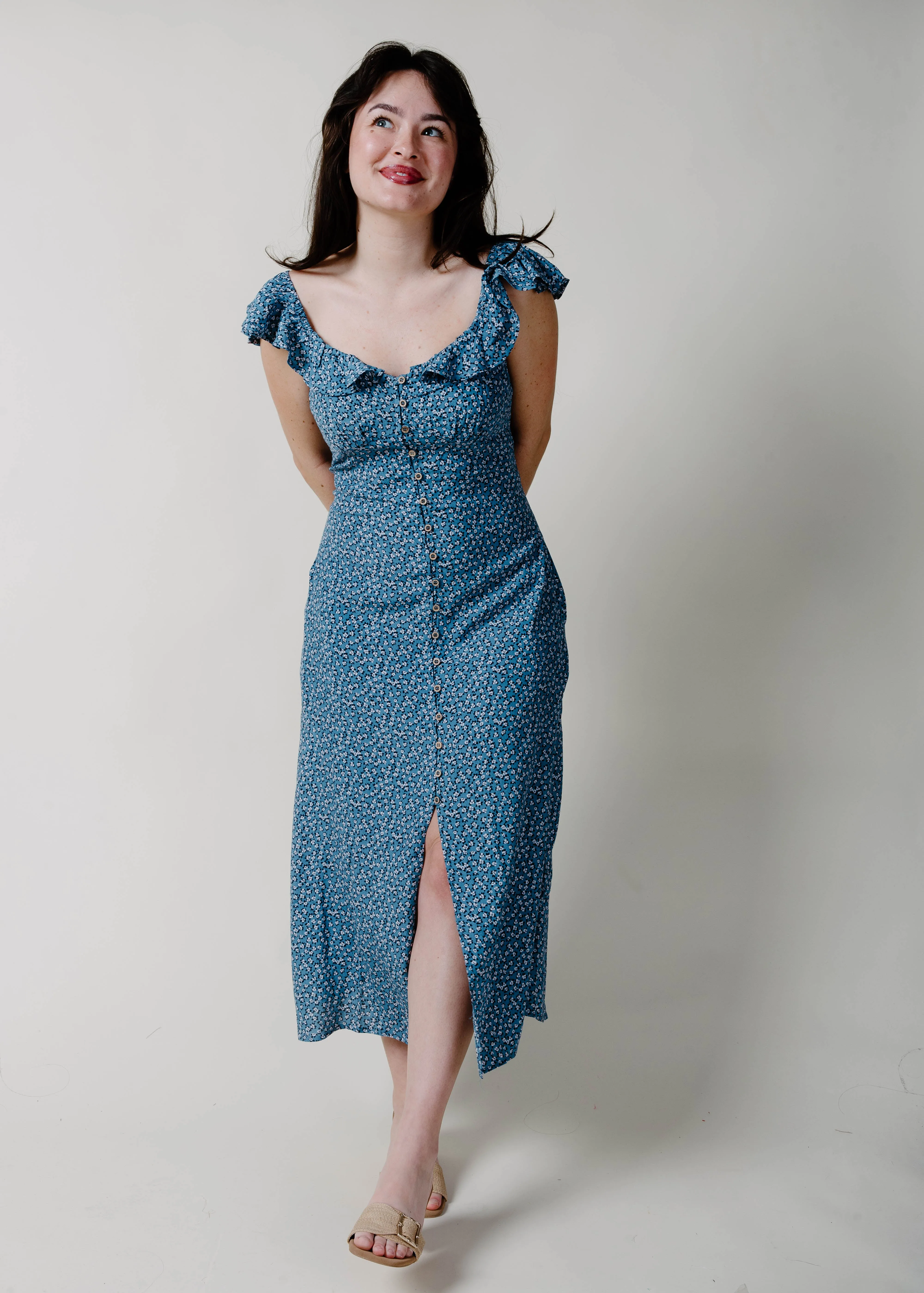 The Emerie Midi Dress - Blue sold by Vinnie Louise product image thumbnail 3