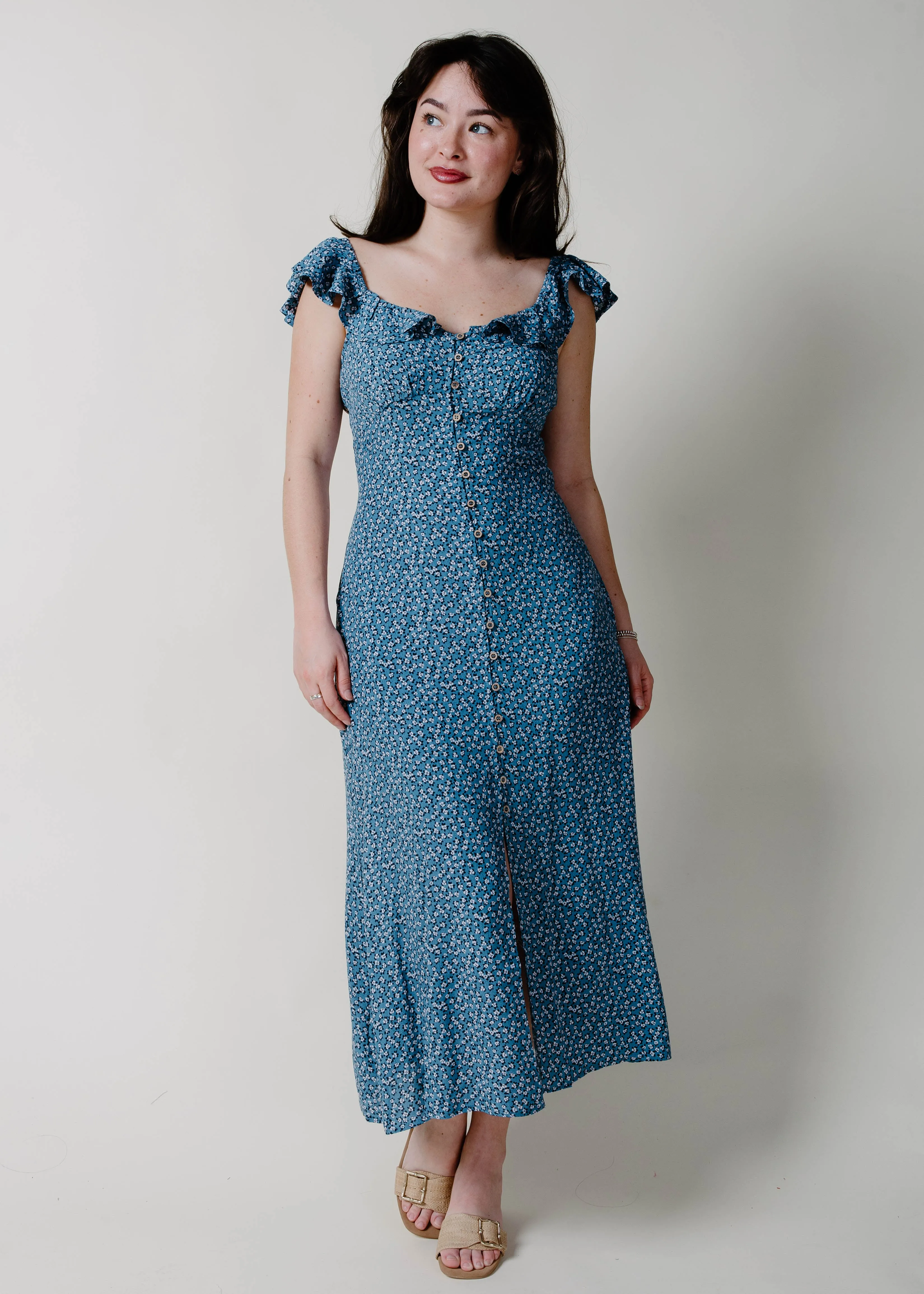 The Emerie Midi Dress - Blue sold by Vinnie Louise