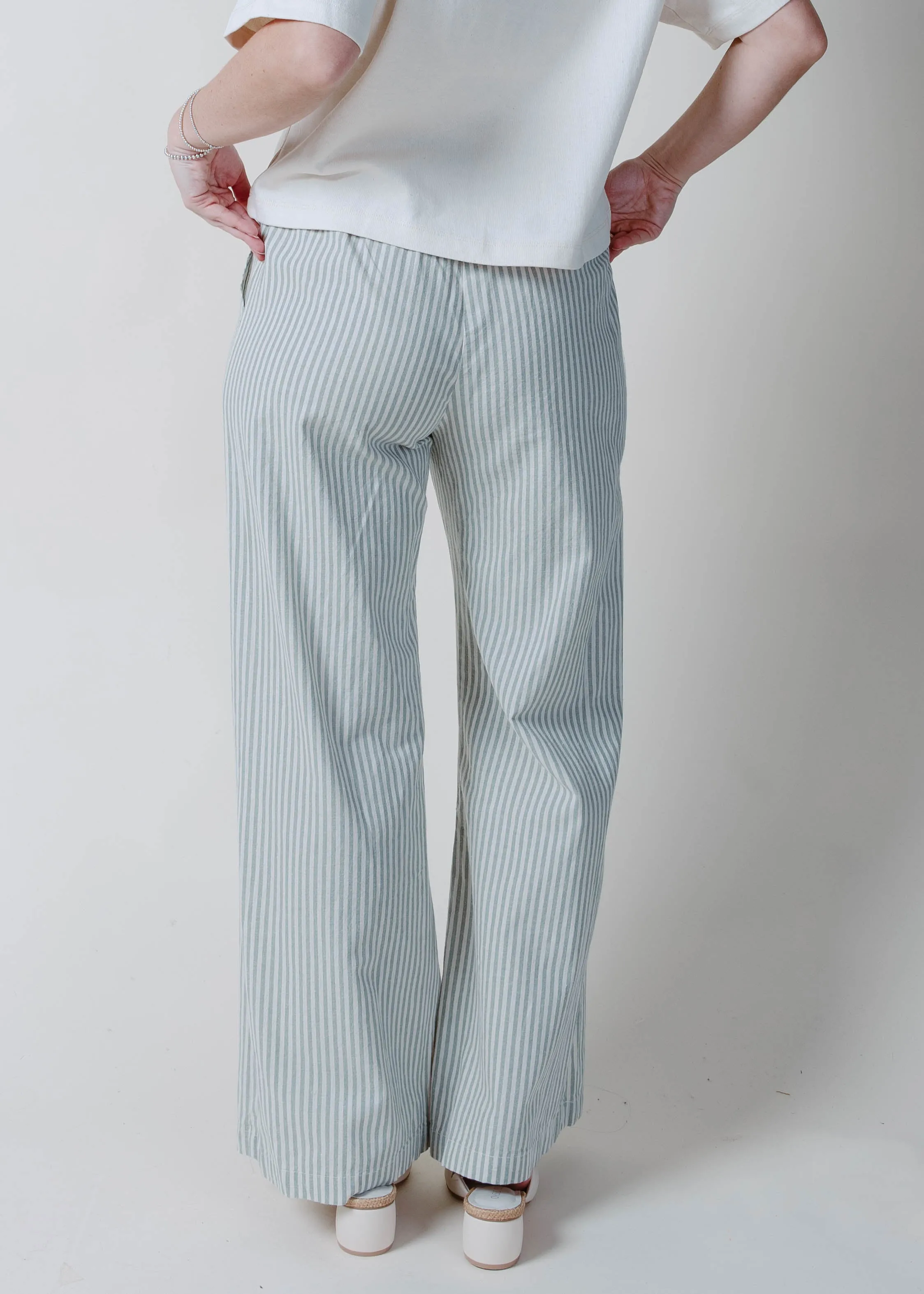 Tidepool Striped Linen Pants - Sage sold by Vinnie Louise product image thumbnail 2