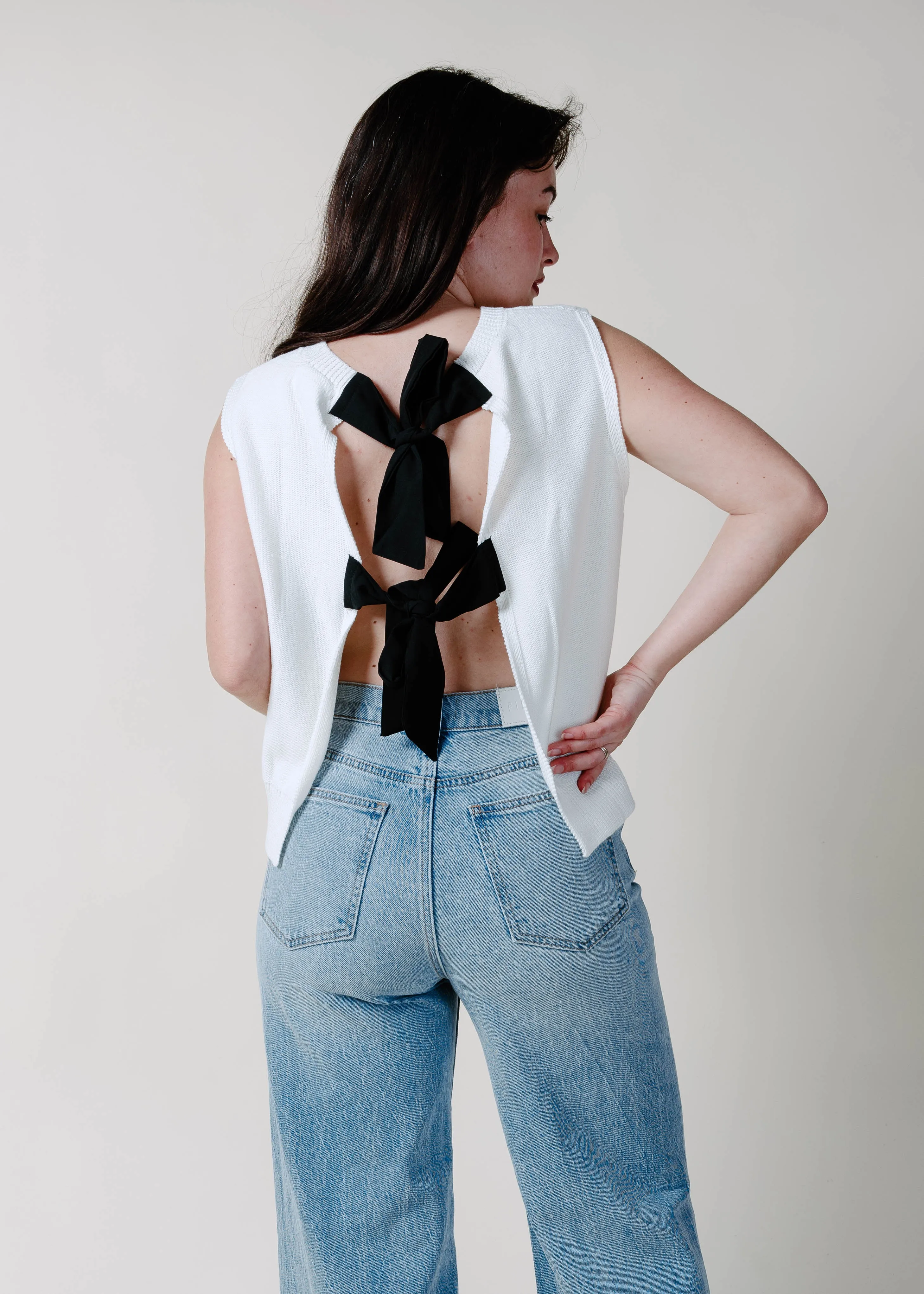 The Lily Lane Tie Top - Cream sold by Vinnie Louise