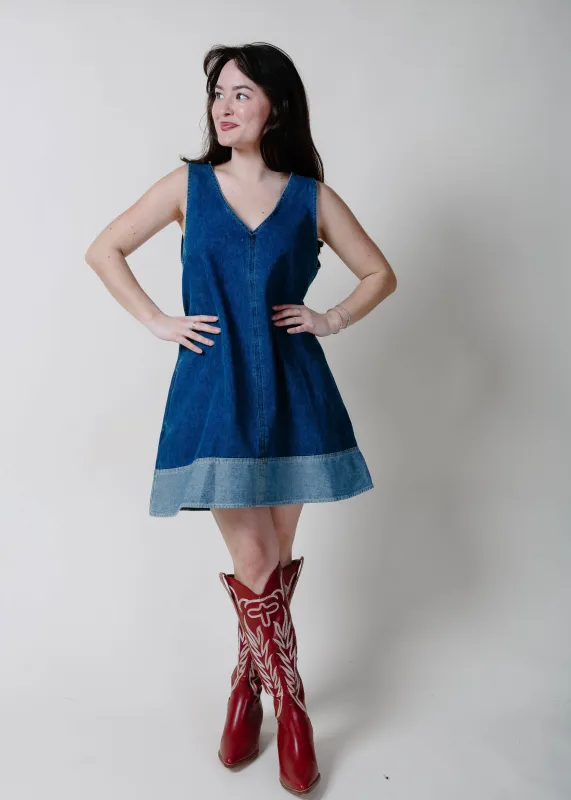 The 12th South Denim Mini Dress made by Flying Tomato