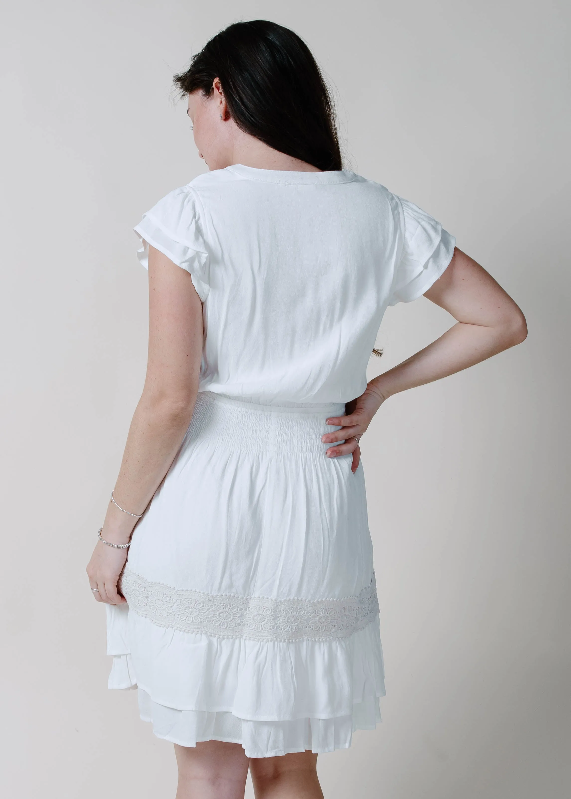 Double Up Lace Mini Dress - White sold by Vinnie Louise product image thumbnail 4