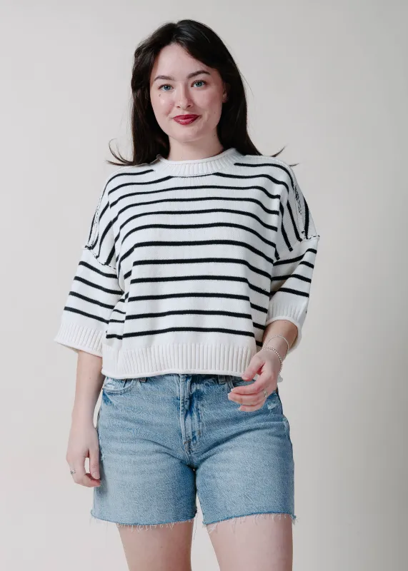 The Hutton Striped Sweater made by Blu Pepper