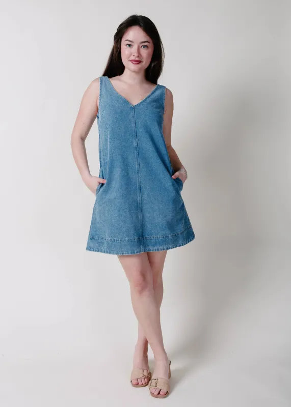 Vanessa Denim Mini Dress made by Blu Pepper