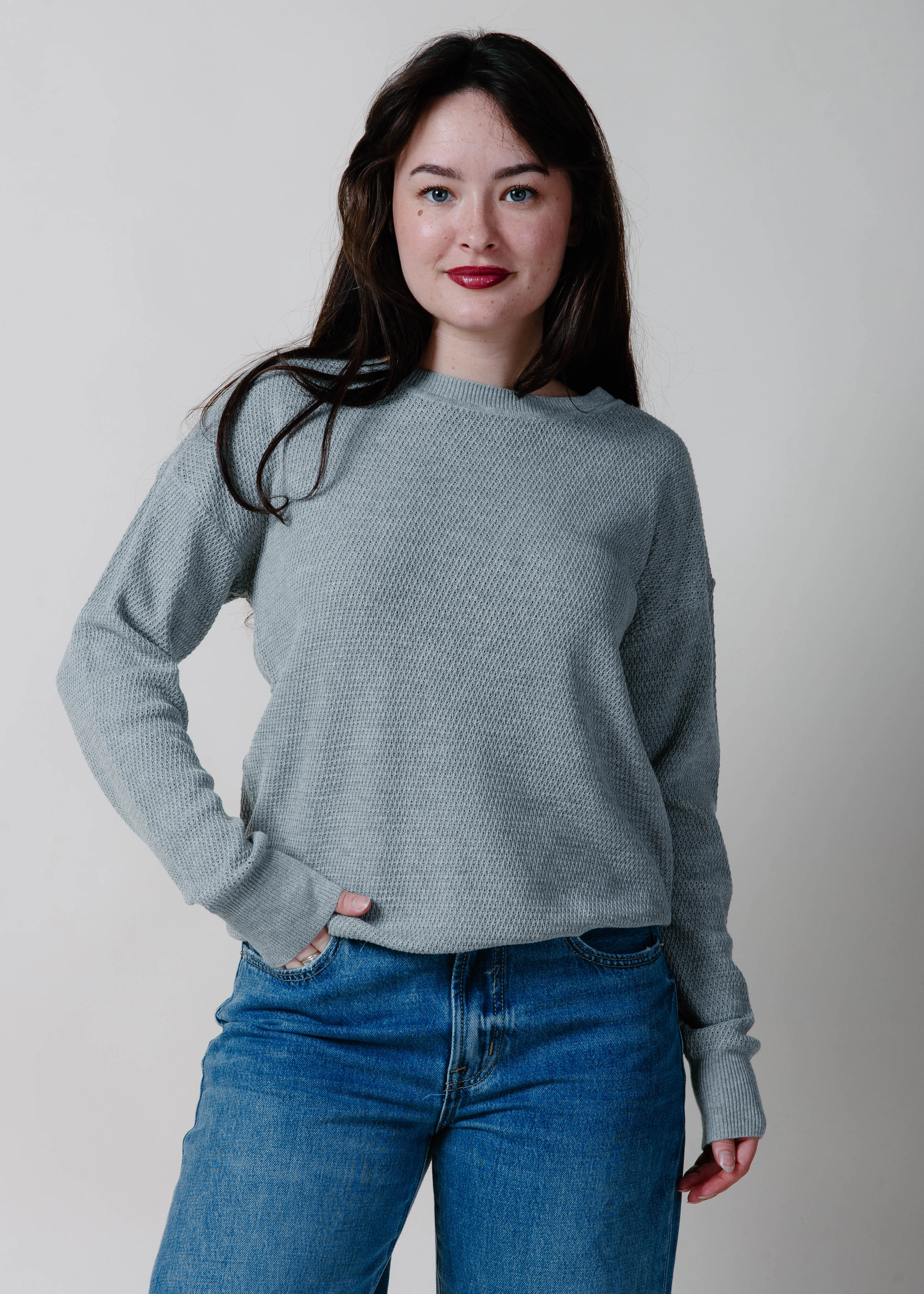 The Iconic Ribbed Sweater - Heather Grey sold by Vinnie Louise