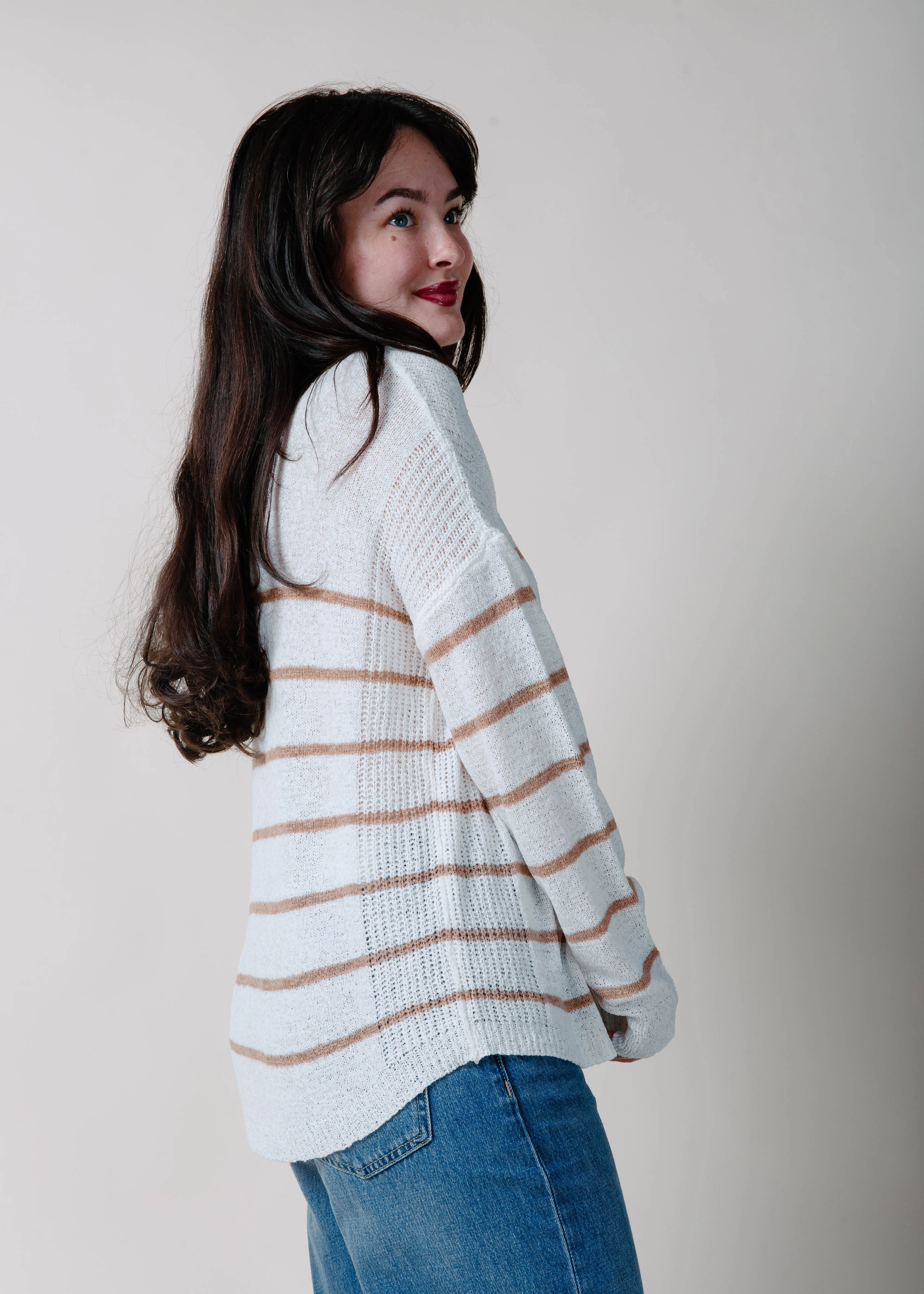 The First Choice Striped Sweater - Mocha sold by Vinnie Louise product image thumbnail 2