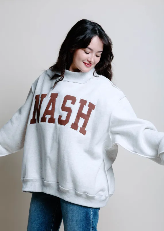 Nash Mock Neck Sweatshirt - Ash Grey made by Vinnie Louise