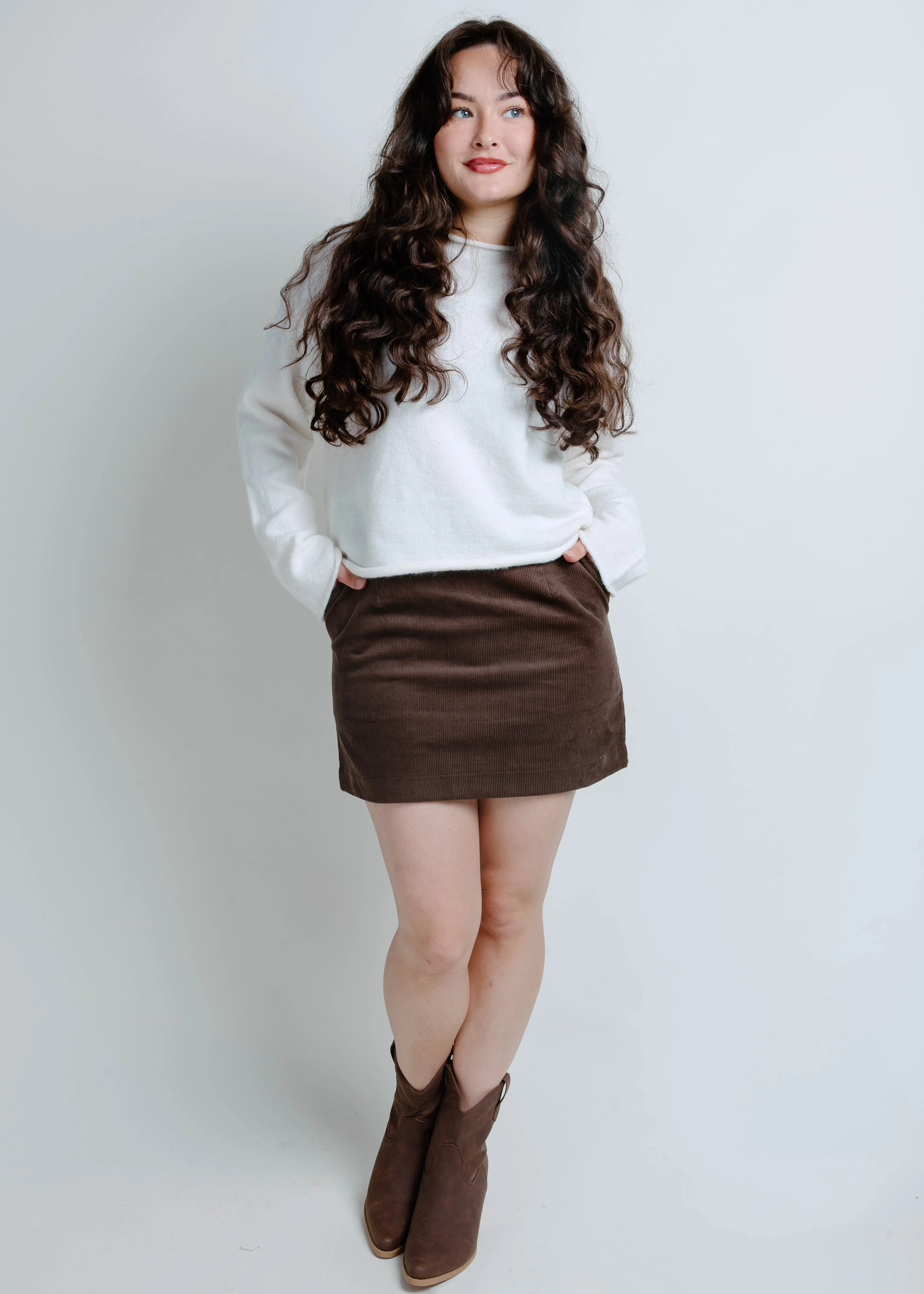 Marlen Mini Skirt - Chocolate sold by Vinnie Louise